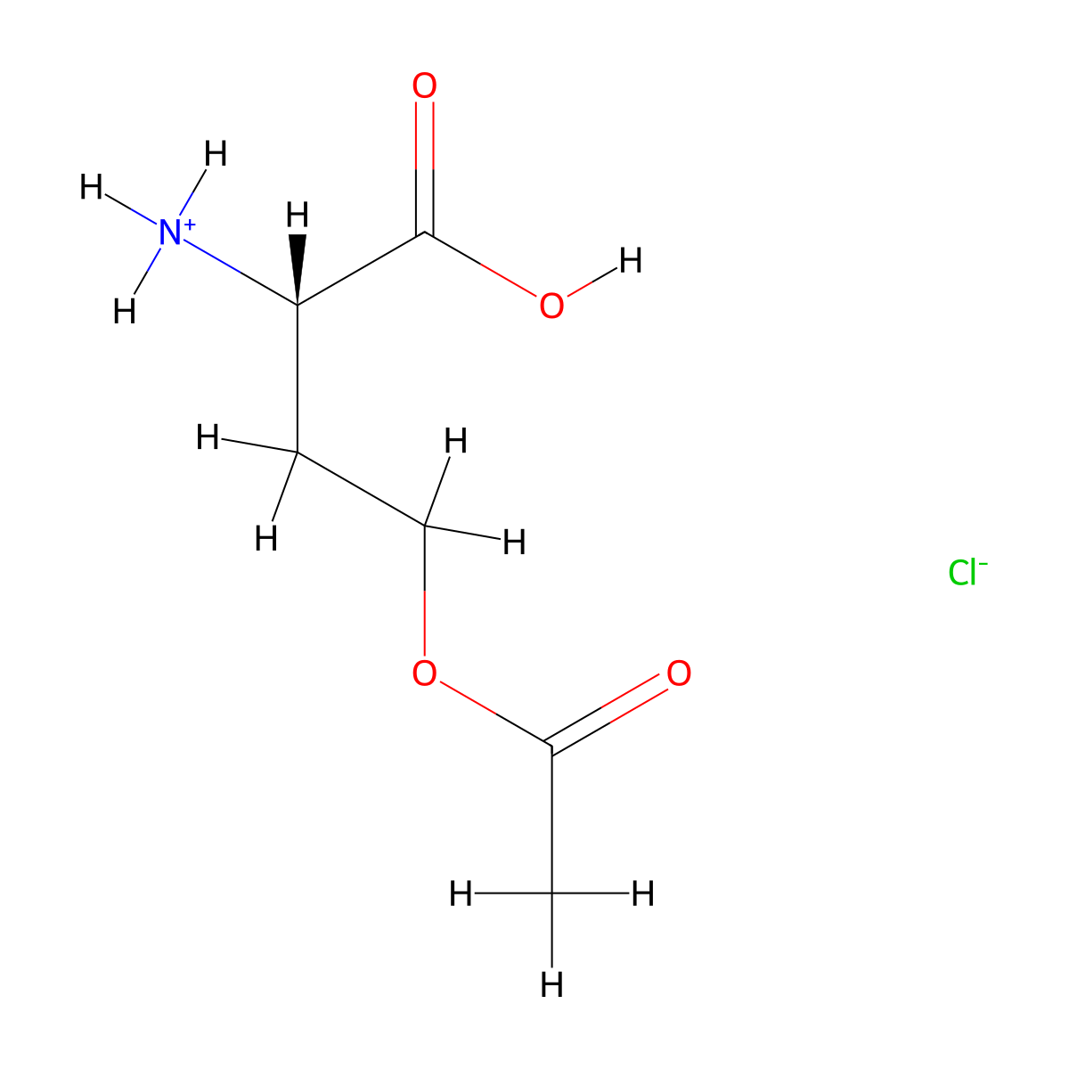 [(1S)-3-acetyloxy-1-carboxypropyl]azanium;chloride molecular structure, CAS 250736-84-6