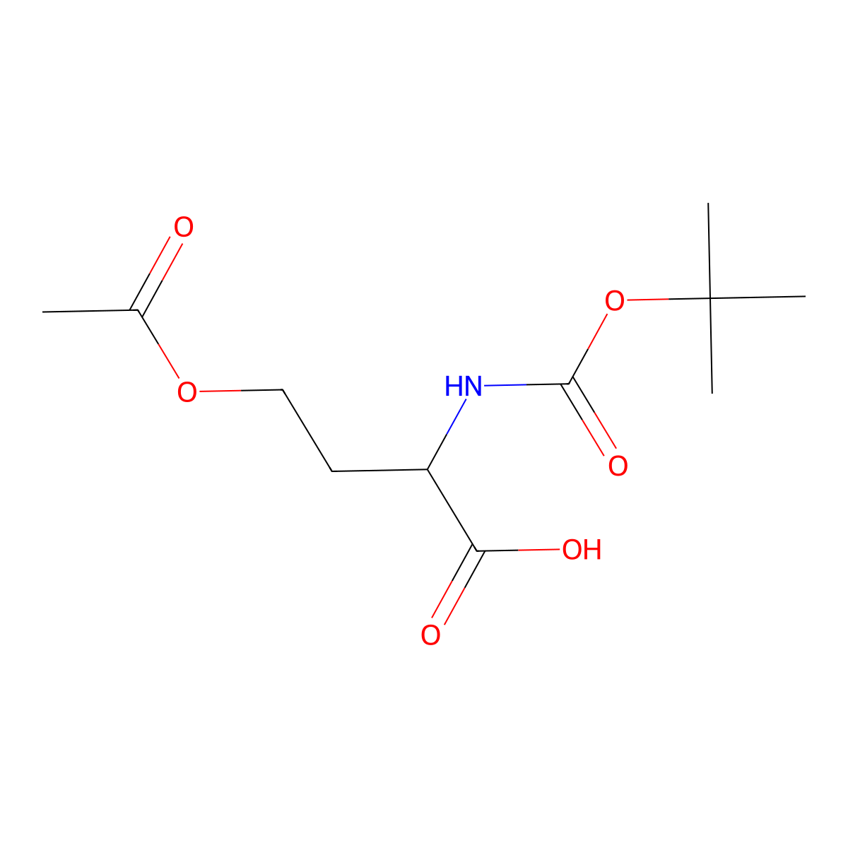 (2S)-4-(acetyloxy)-2-{[(tert-butoxy)carbonyl]amino}butanoic acid molecular structure, CAS 250736-91-5