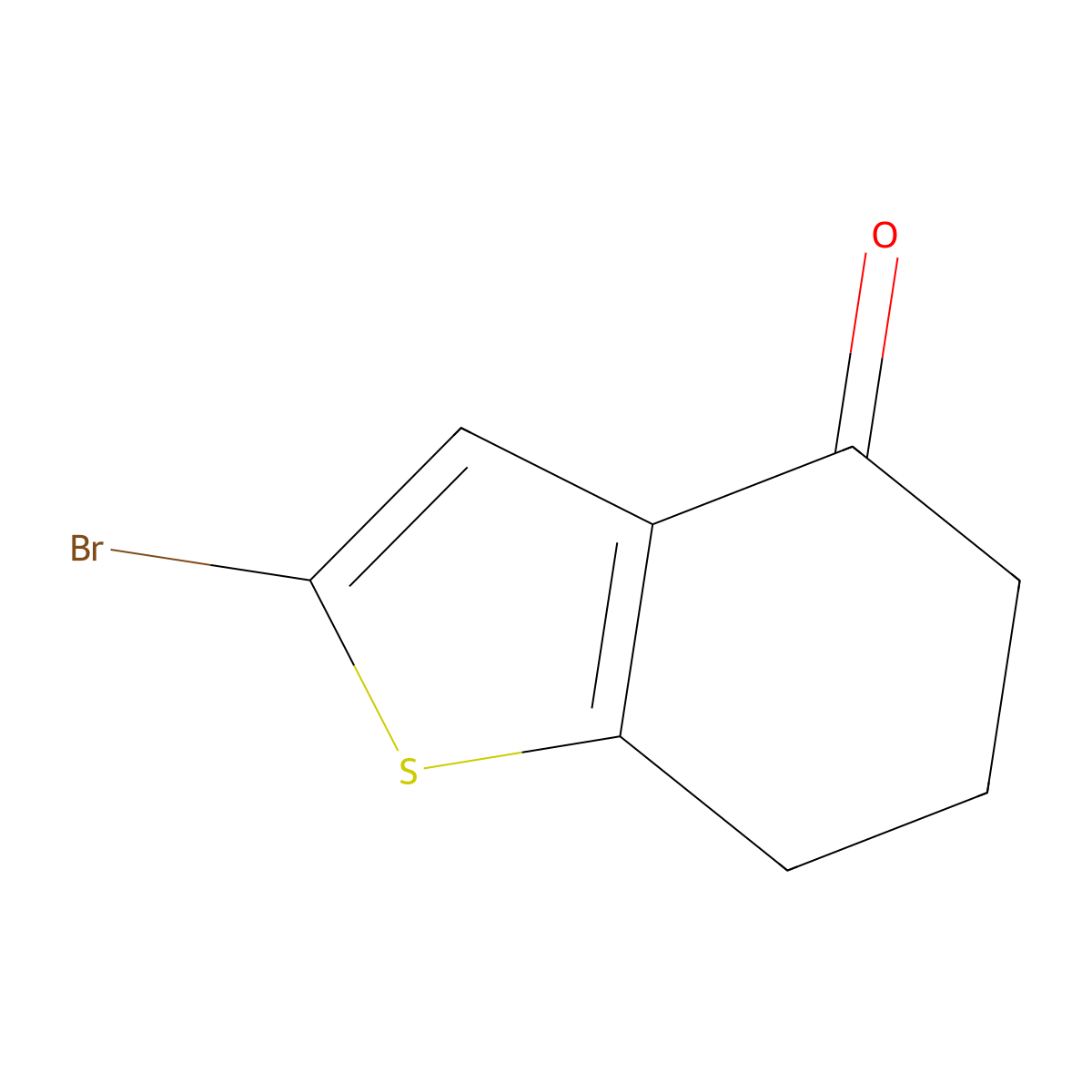 2-Bromo-4,5,6,7-tetrahydro-1-benzothiophen-4-one molecular structure, CAS 25074-25-3