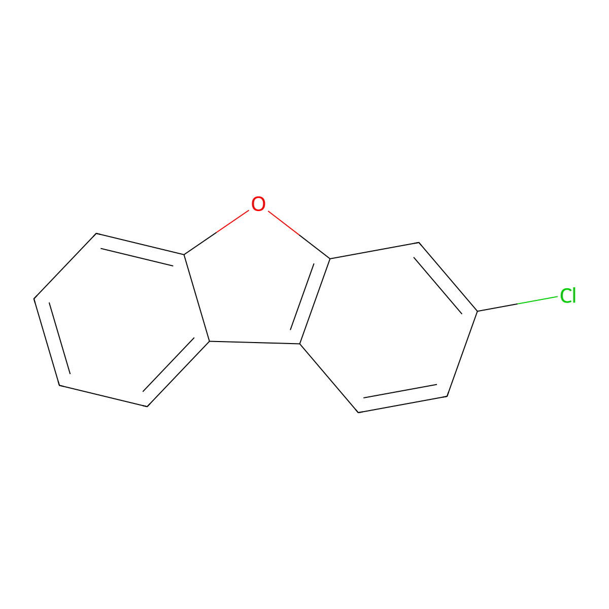 3-Chlorodibenzofuran molecular structure, CAS 25074-67-3
