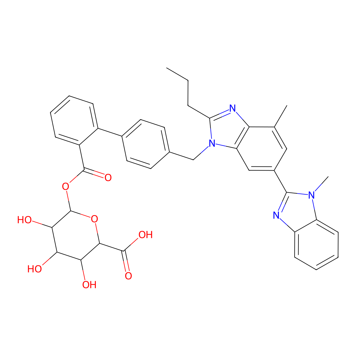 Telmisartan glucuronide molecular structure, CAS 250780-40-6