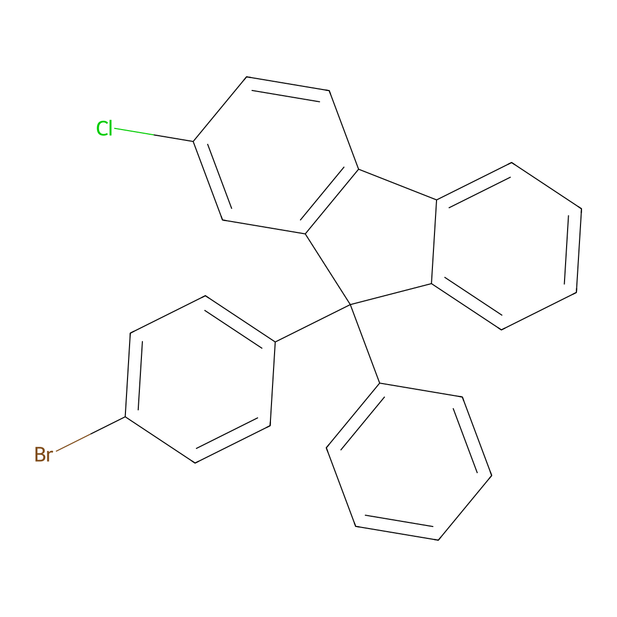 9-(4-Bromophenyl)-2-chloro-9-phenyl-9H-fluorene molecular structure, CAS 2507802-09-5