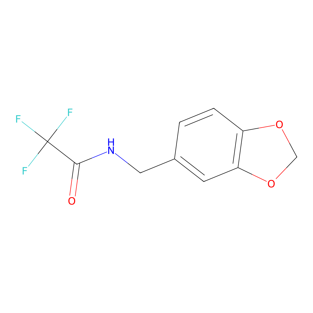 N-(1,3-benzodioxol-5-ylmethyl)-2,2,2-trifluoroacetamide molecular structure, CAS 250784-03-3