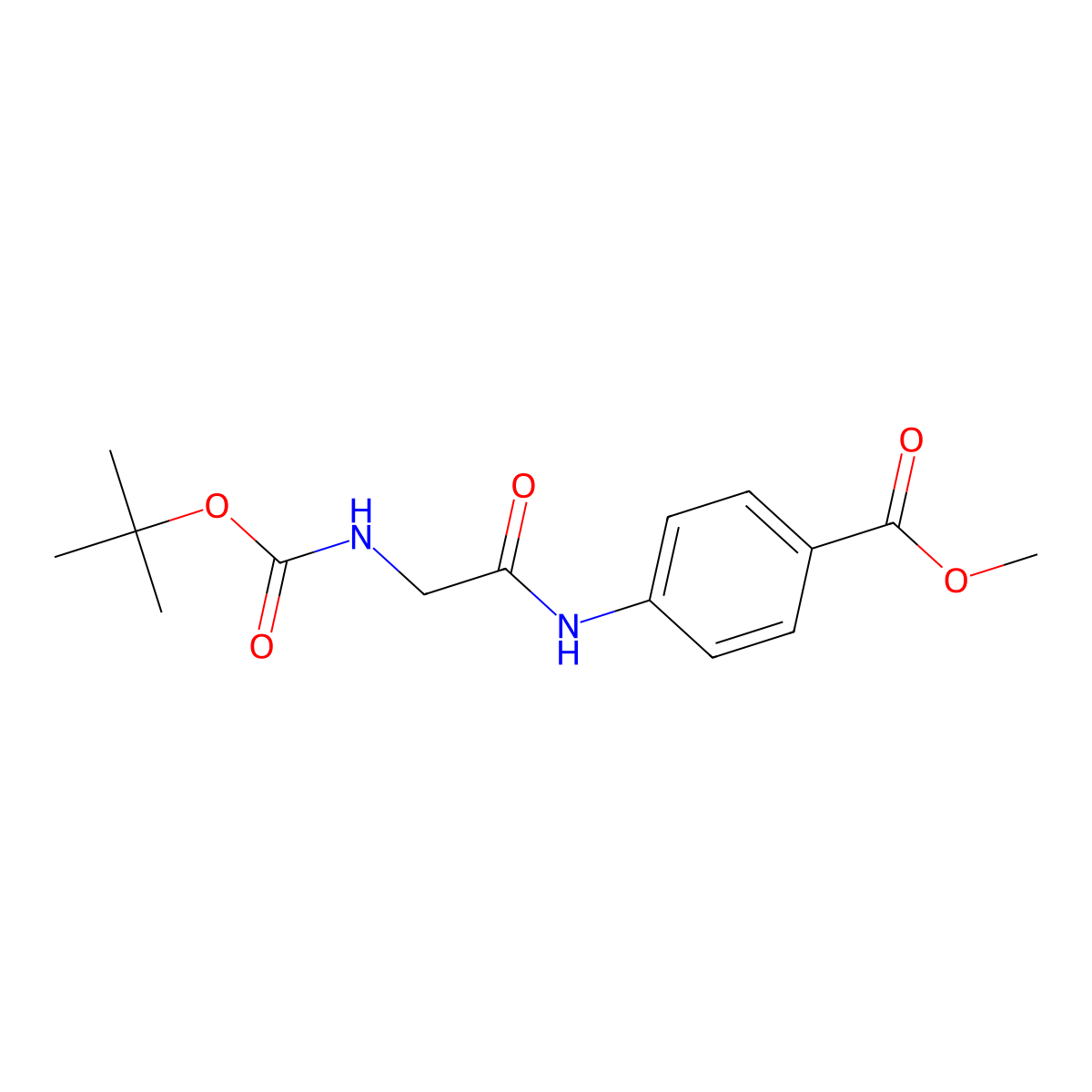 methyl 4-{[N-(tert-butoxycarbonyl)glycyl]amino}benzoate molecular structure, CAS 250789-96-9