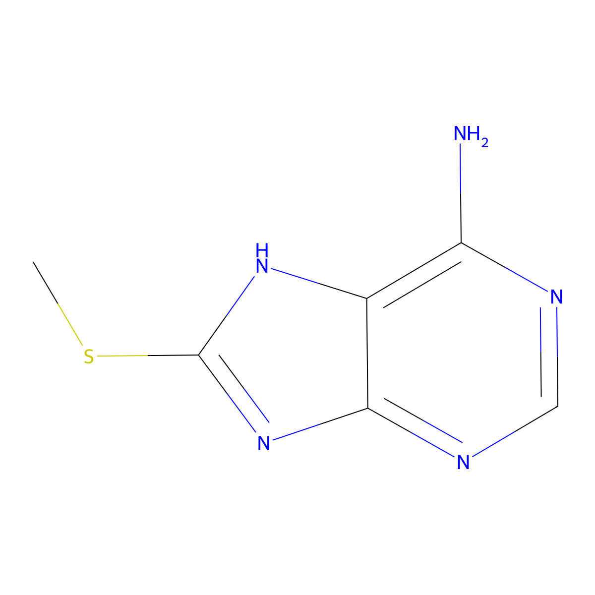 8-methylsulfanyl-7H-purin-6-amine molecular structure, CAS 2508-06-7