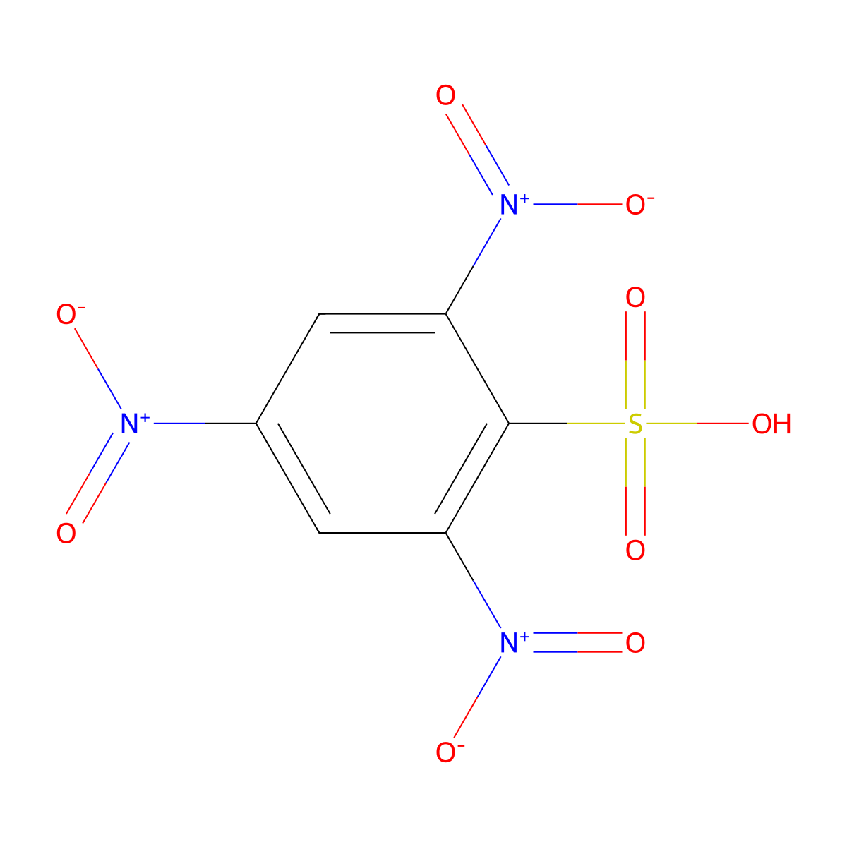 Trinitrobenzenesulfonic Acid molecular structure, CAS 2508-19-2