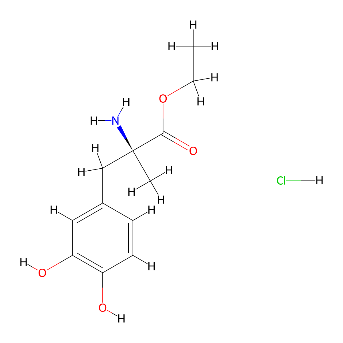 Methyldopate Hydrochloride molecular structure, CAS 2508-79-4