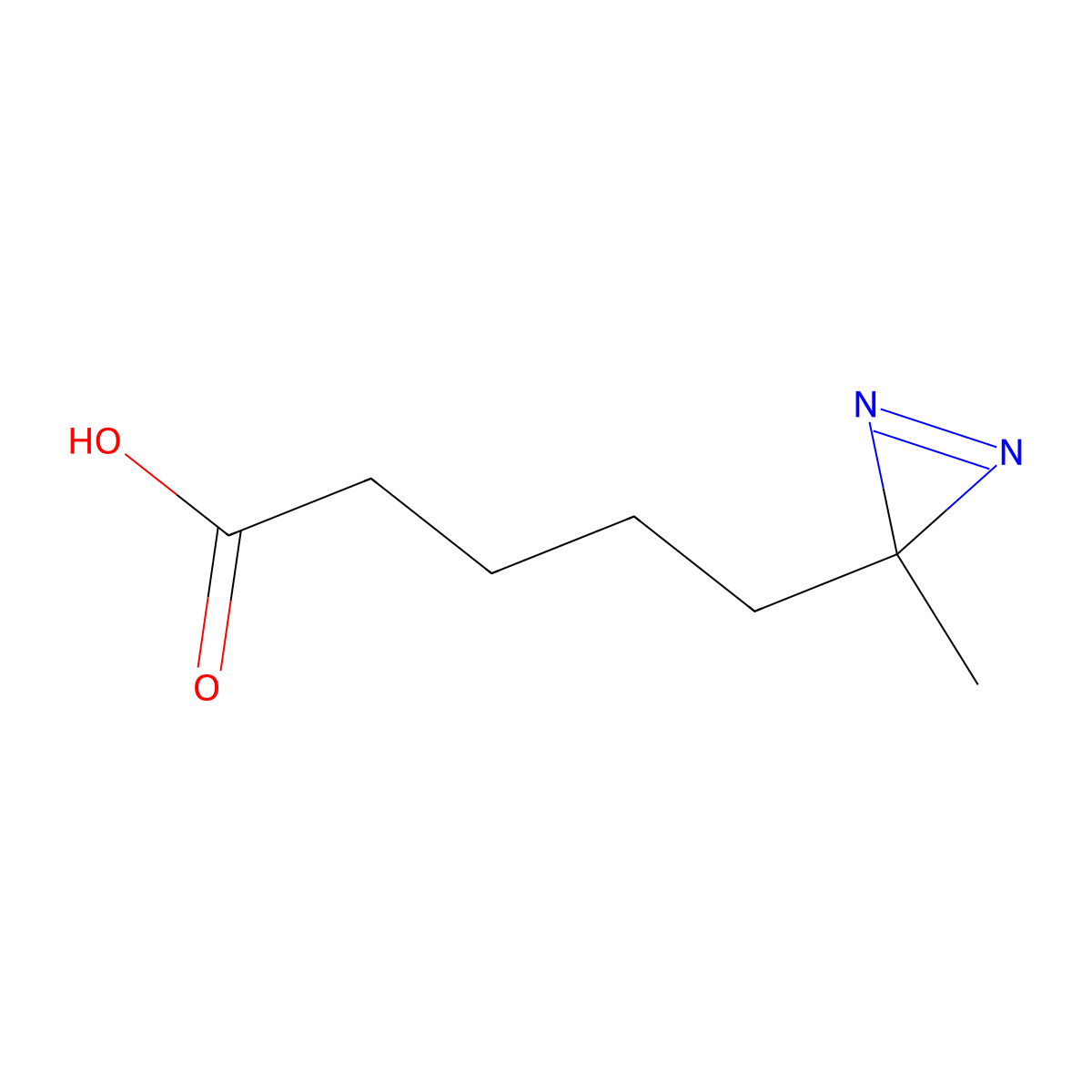 5-(3-methyl-3H-diazirin-3-yl)pentanoic acid molecular structure, CAS 25080-63-1
