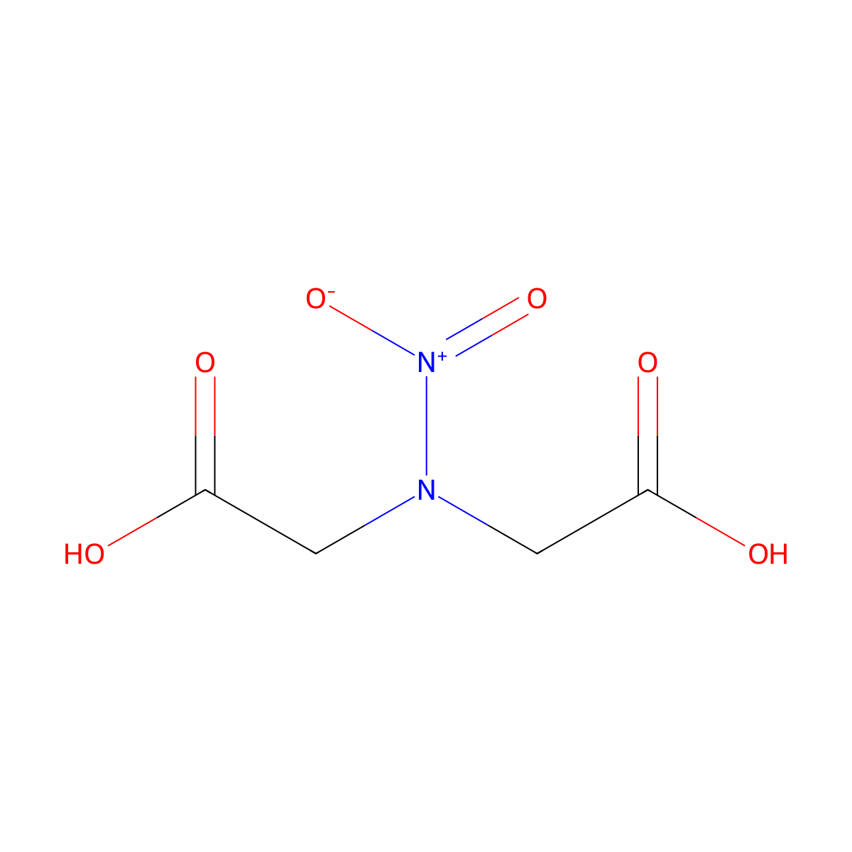 Acetic acid, nitroiminodi- molecular structure, CAS 25081-33-8