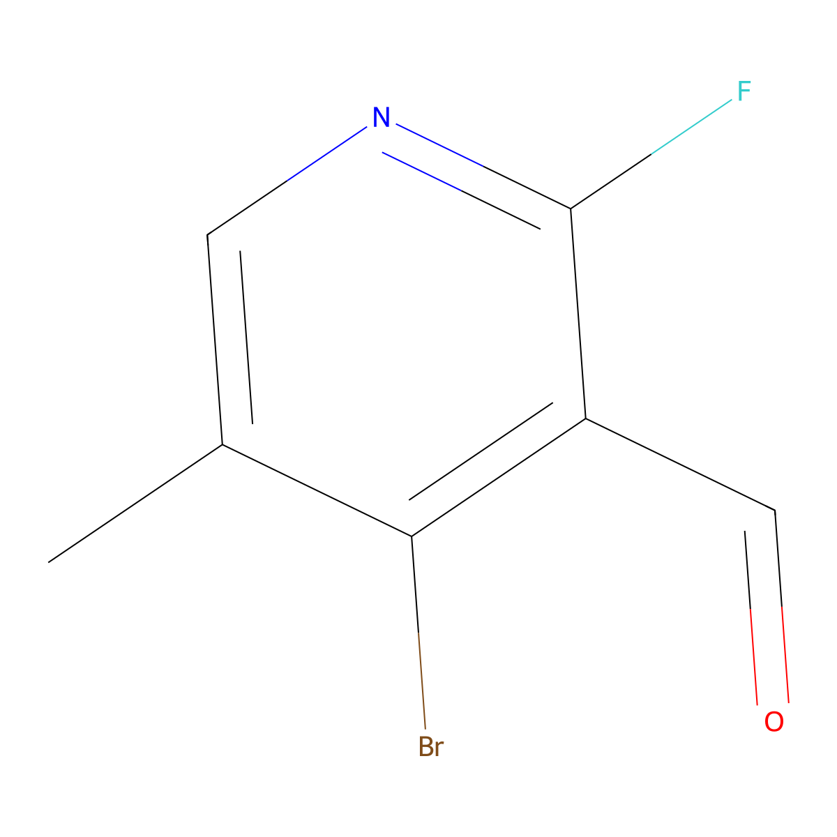 4-Bromo-2-fluoro-5-methylnicotinaldehyde molecular structure, CAS 2508137-04-8
