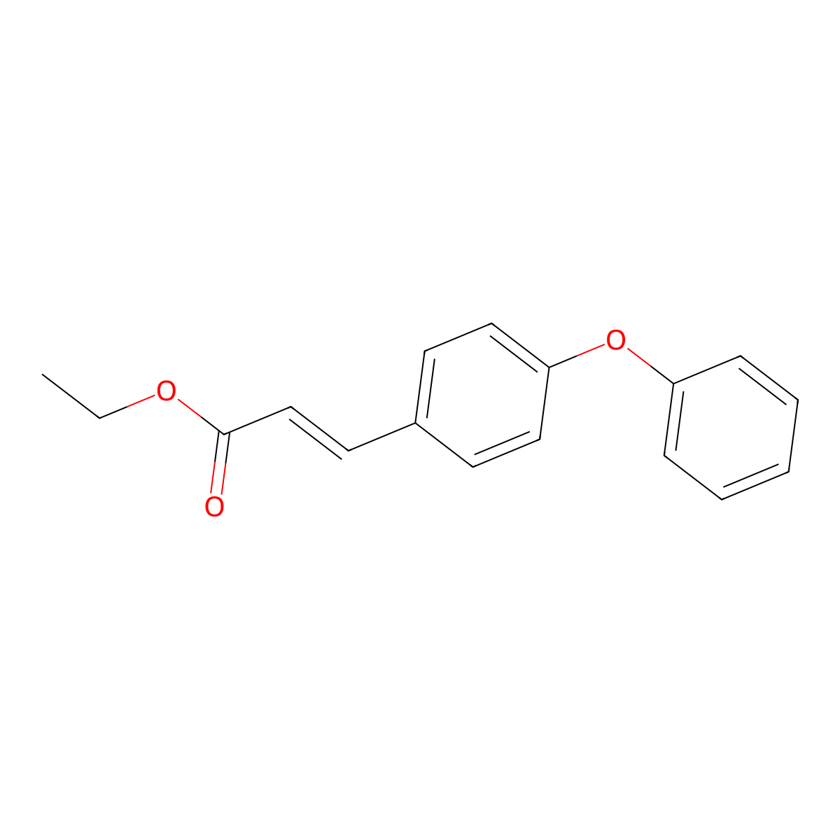 Ethyl p-phenoxycinnamate molecular structure, CAS 2509-20-8