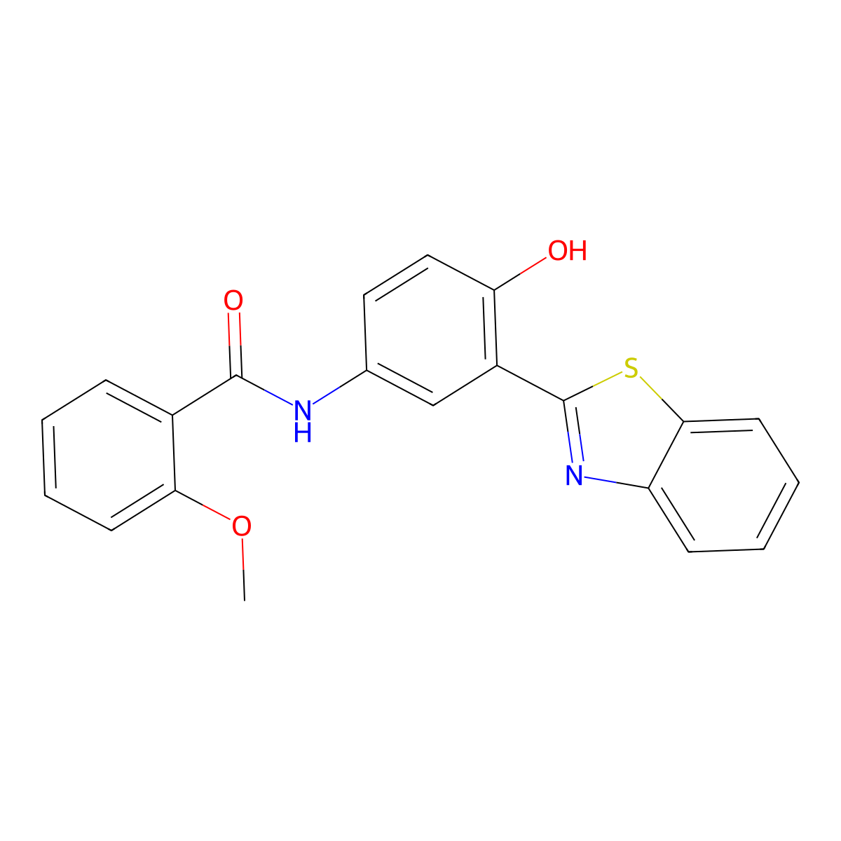 N-(3-(benzo[d]thiazol-2-yl)-4-hydroxyphenyl)-2-methoxybenzamide molecular structure, CAS 2509-91-3