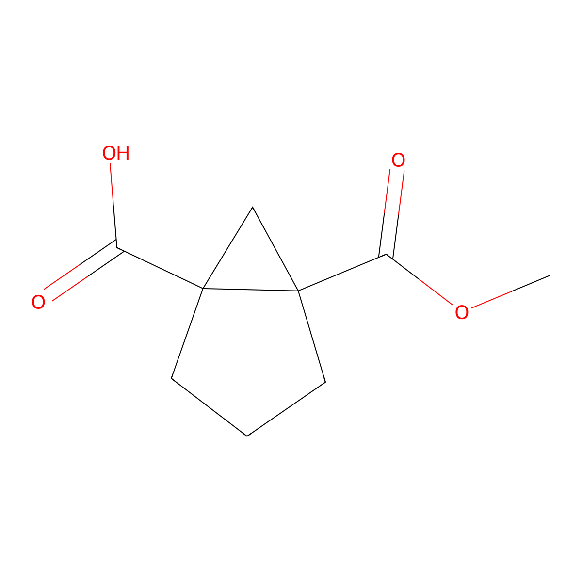 5-(Methoxycarbonyl)bicyclo(3.1.0)hexane-1-carboxylic acid molecular structure, CAS 25090-43-1