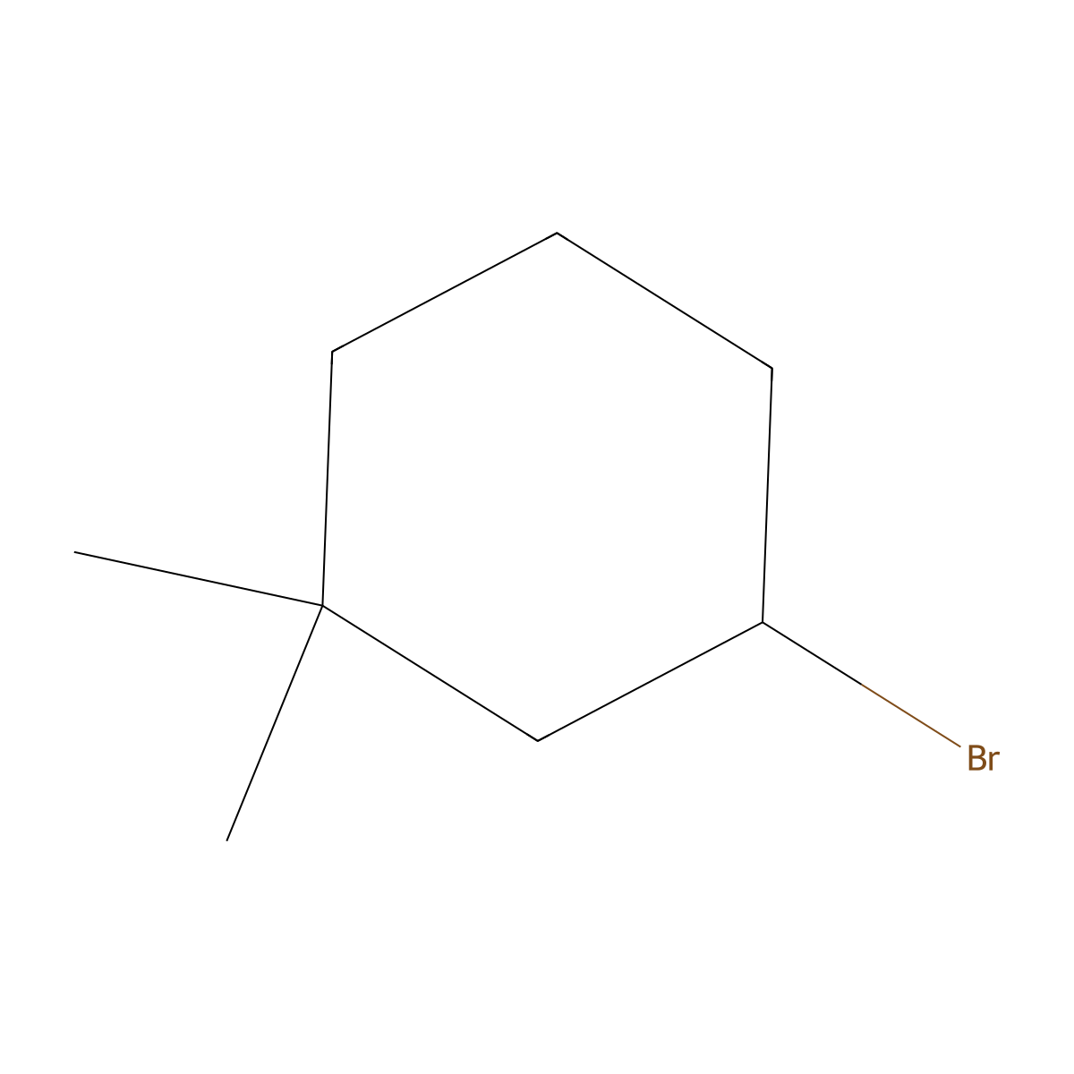 3-Bromo-1,1-dimethylcyclohexane molecular structure, CAS 25090-98-6