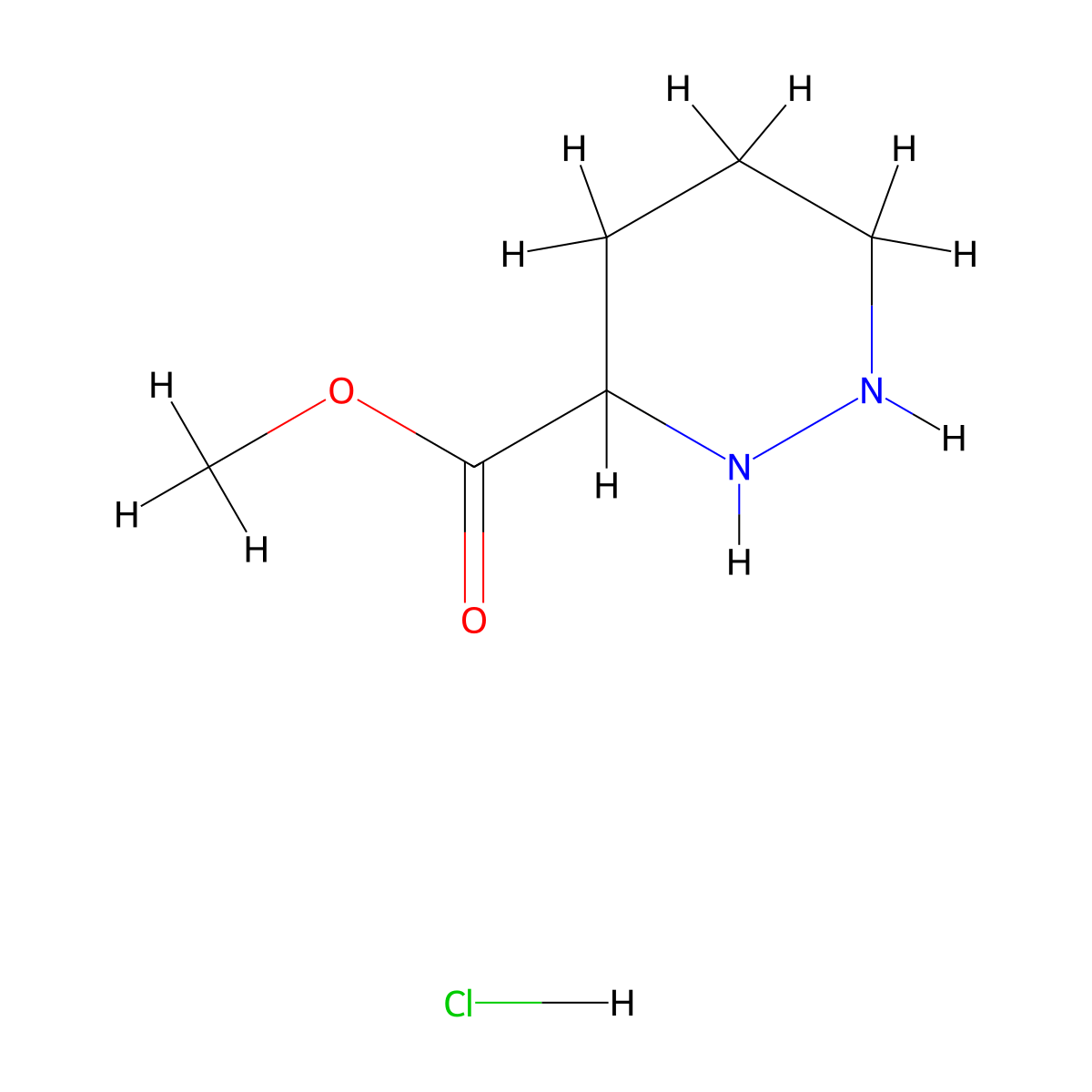 Methyl hexahydropyridazine-3-carboxylate hcl molecular structure, CAS 2509056-96-4