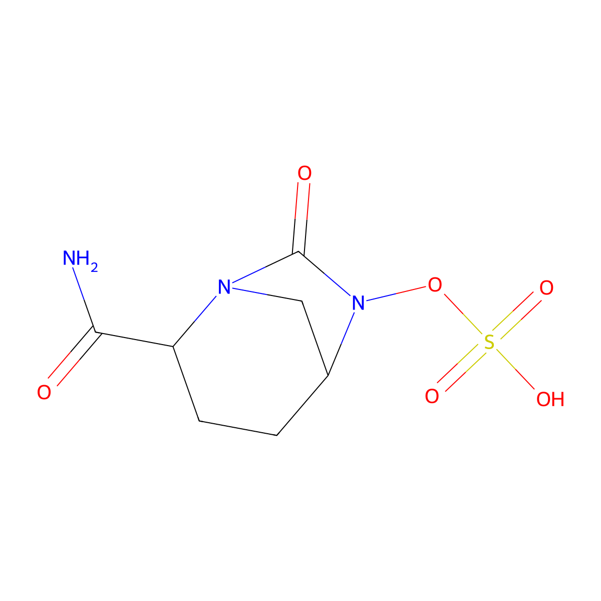 (2-Carbamoyl-7-oxo-1,6-diazabicyclo[3.2.1]octan-6-yl) hydrogen sulfate molecular structure, CAS 2509058-13-1