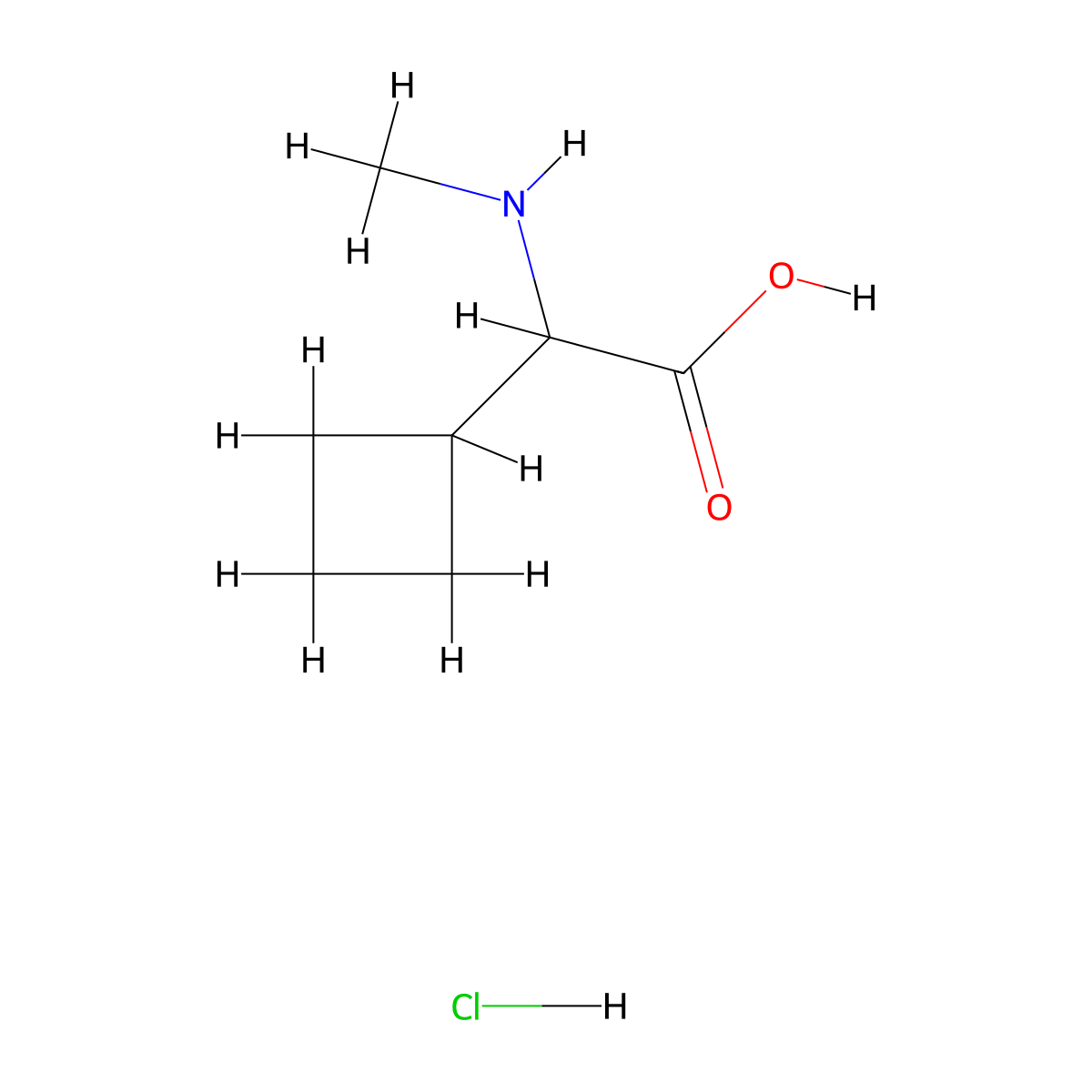 2-Cyclobutyl-2-(methylamino)acetic acid hydrochloride molecular structure, CAS 2509095-38-7