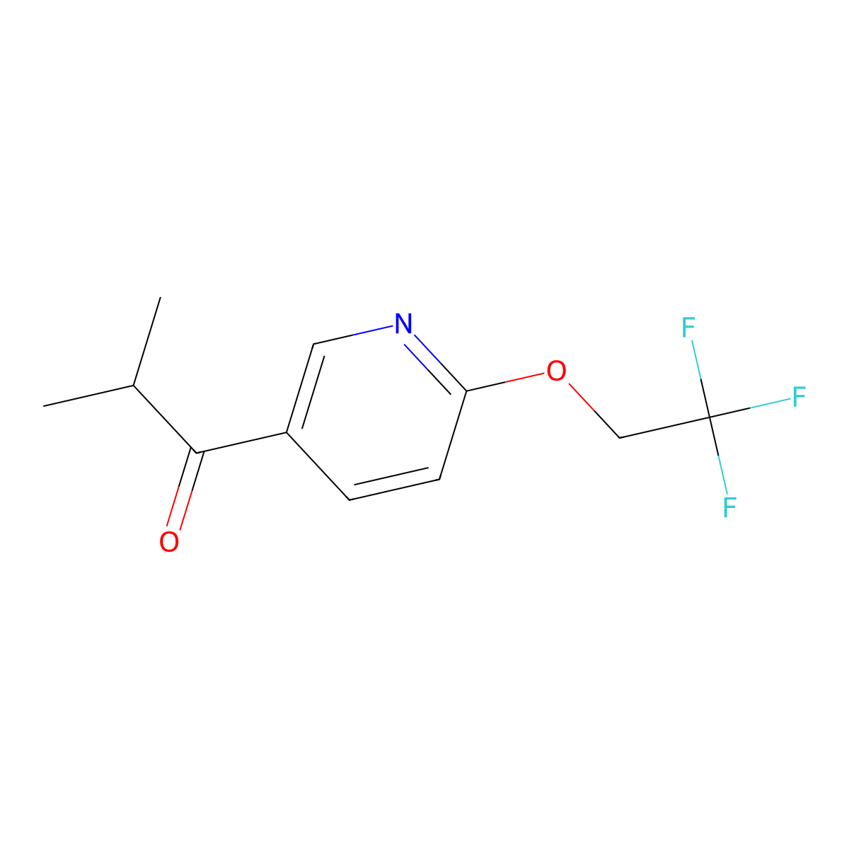 2-Methyl-1-(6-(2,2,2-trifluoroethoxy)pyridin-3-yl)propan-1-one molecular structure, CAS 2509135-64-0