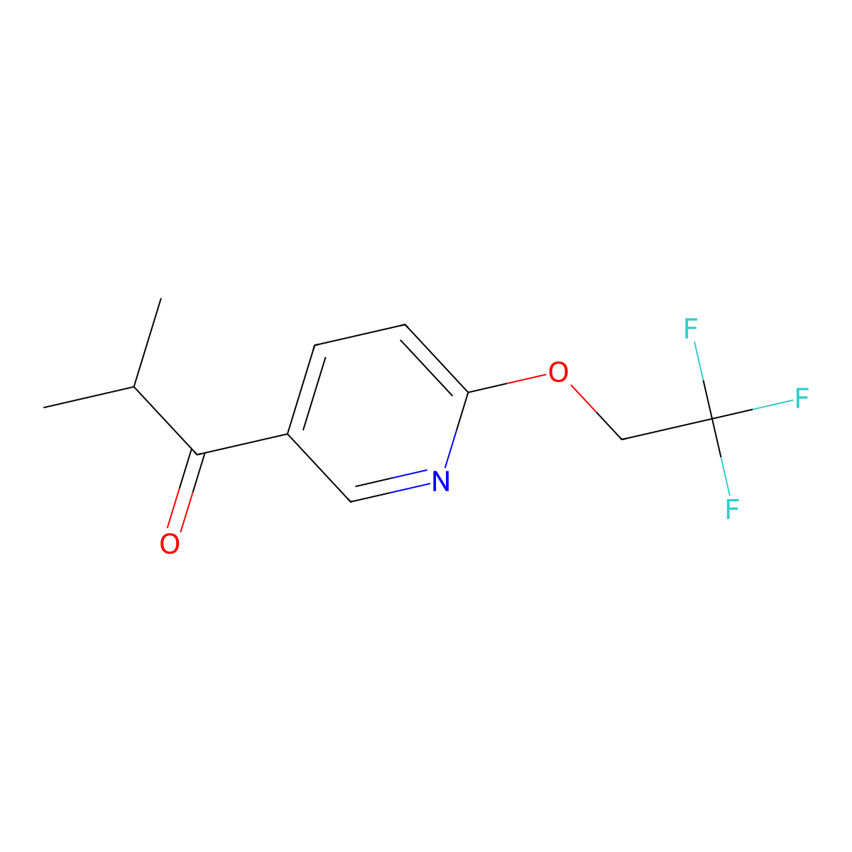 2-Methyl-1-(6-(2,2,2-trifluoroethoxy)pyridin-3-yl)propan-1-one molecular structure, CAS 2509135-64-0