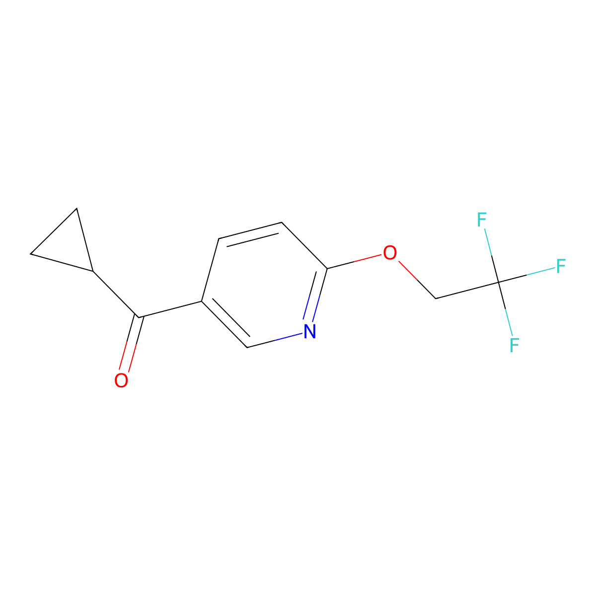 Cyclopropyl[6-(2,2,2-trifluoroethoxy)-3-pyridinyl]methanone molecular structure, CAS 2509135-74-2