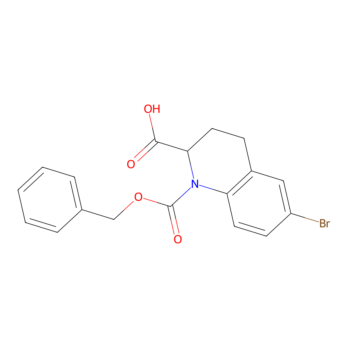 1-[(Benzyloxy)carbonyl]-6-bromo-1,2,3,4-tetrahydroquinoline-2-carboxylic acid molecular structure, CAS 2509154-07-6
