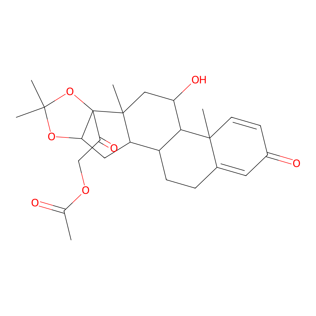 Desonide 21-acetate molecular structure, CAS 25092-25-5