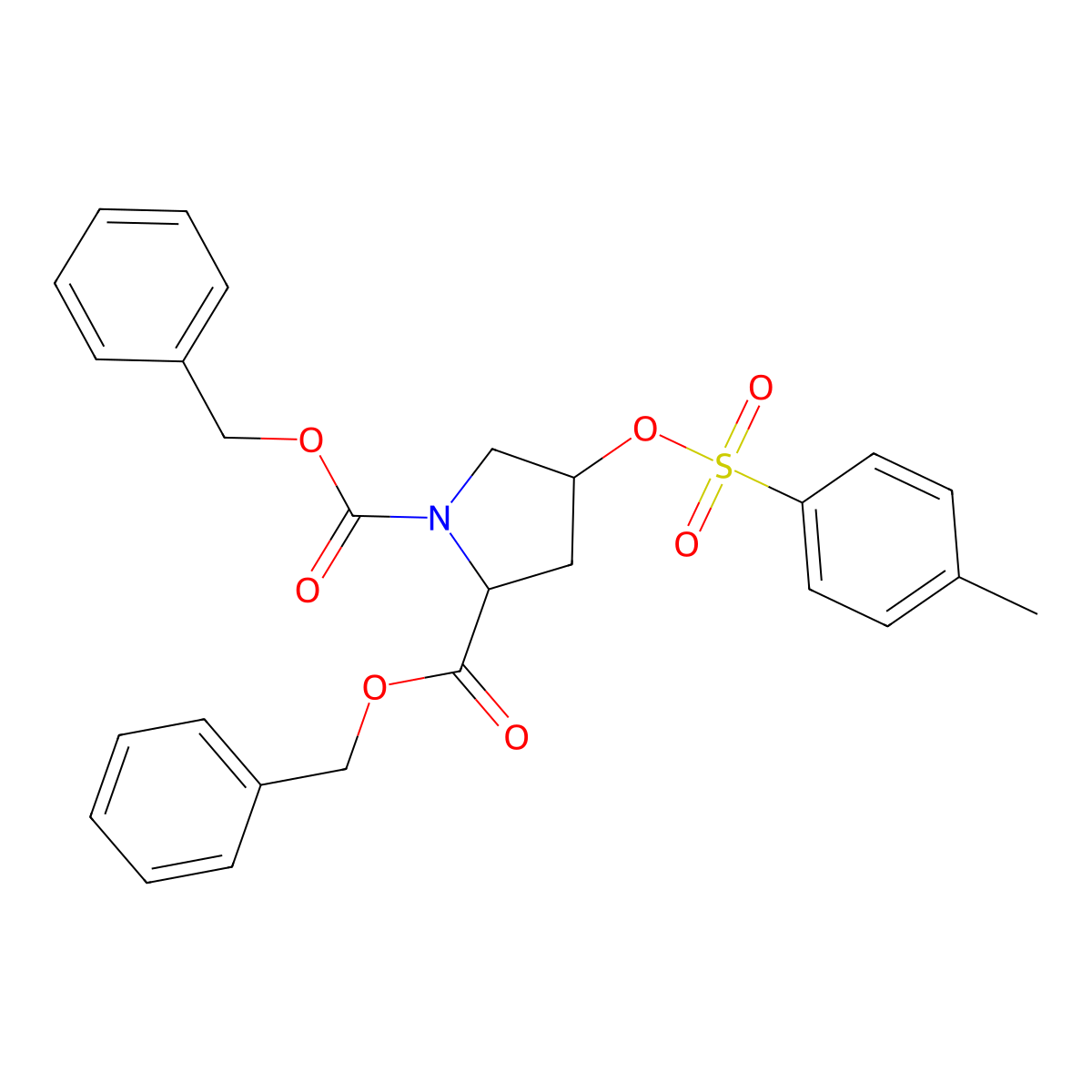 N-Cbz-(4S)-4-tosyloxy-L-proline benzyl ester molecular structure, CAS 2509374-35-8