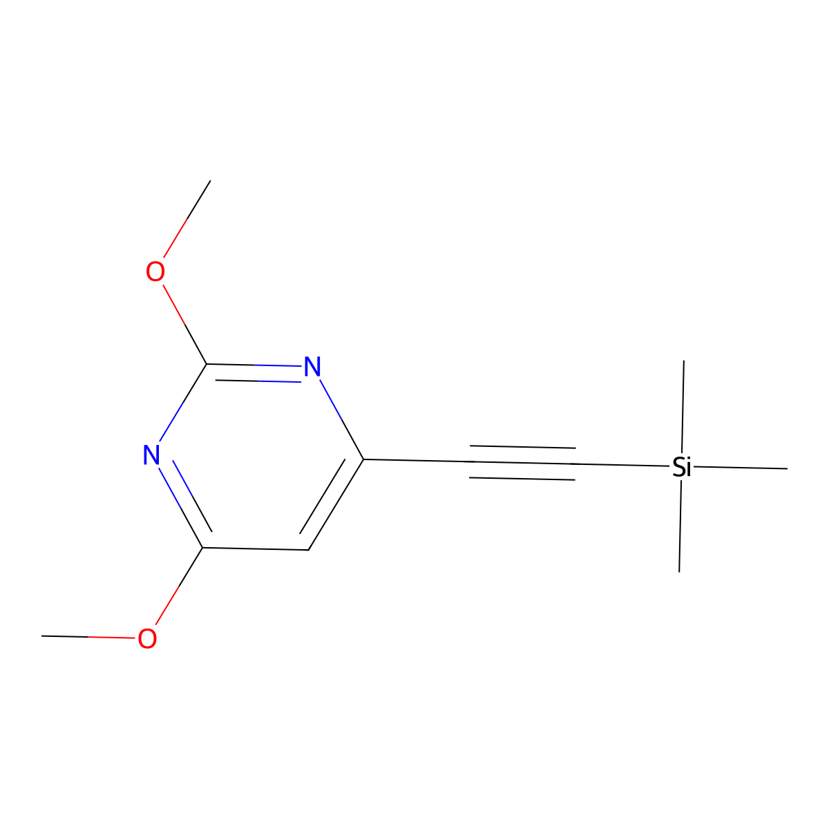 2,4-Dimethoxy-6-((trimethylsilyl)ethynyl)pyrimidine molecular structure, CAS 2509408-61-9