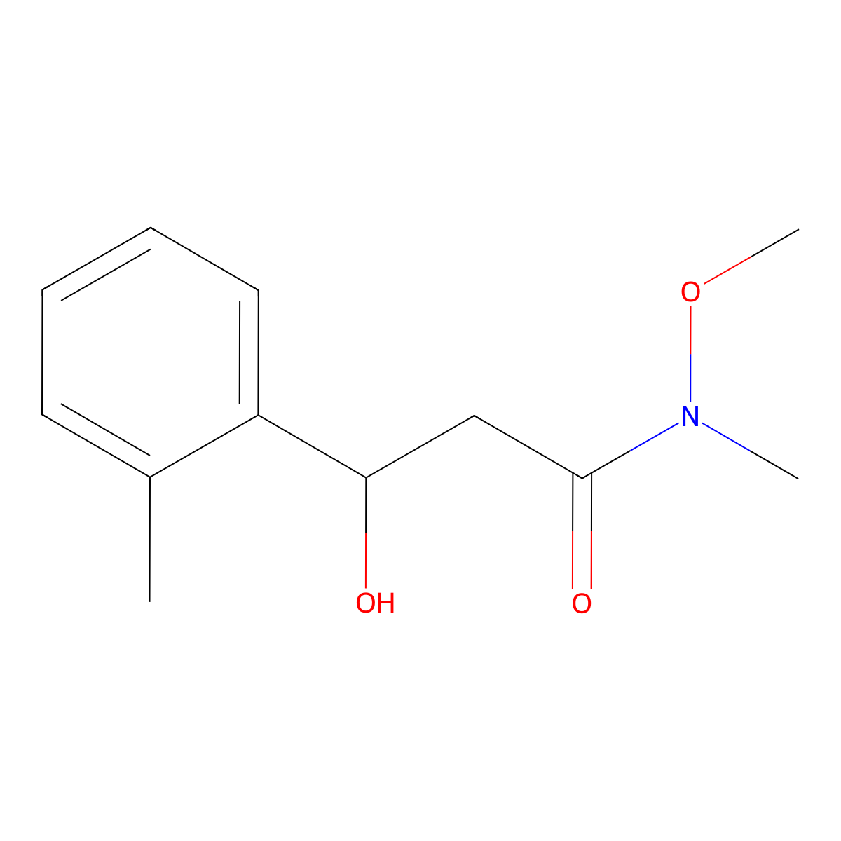 3-hydroxy-N-methoxy-N-methyl-3-(o-tolyl)propanamide molecular structure, CAS 2509414-57-5