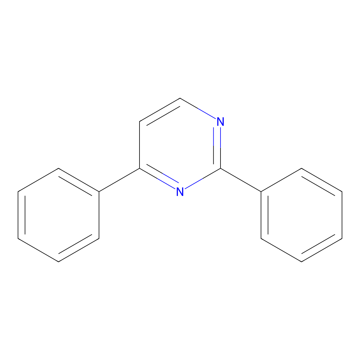 Pyrimidine, 2,4-diphenyl- molecular structure, CAS 25095-48-1