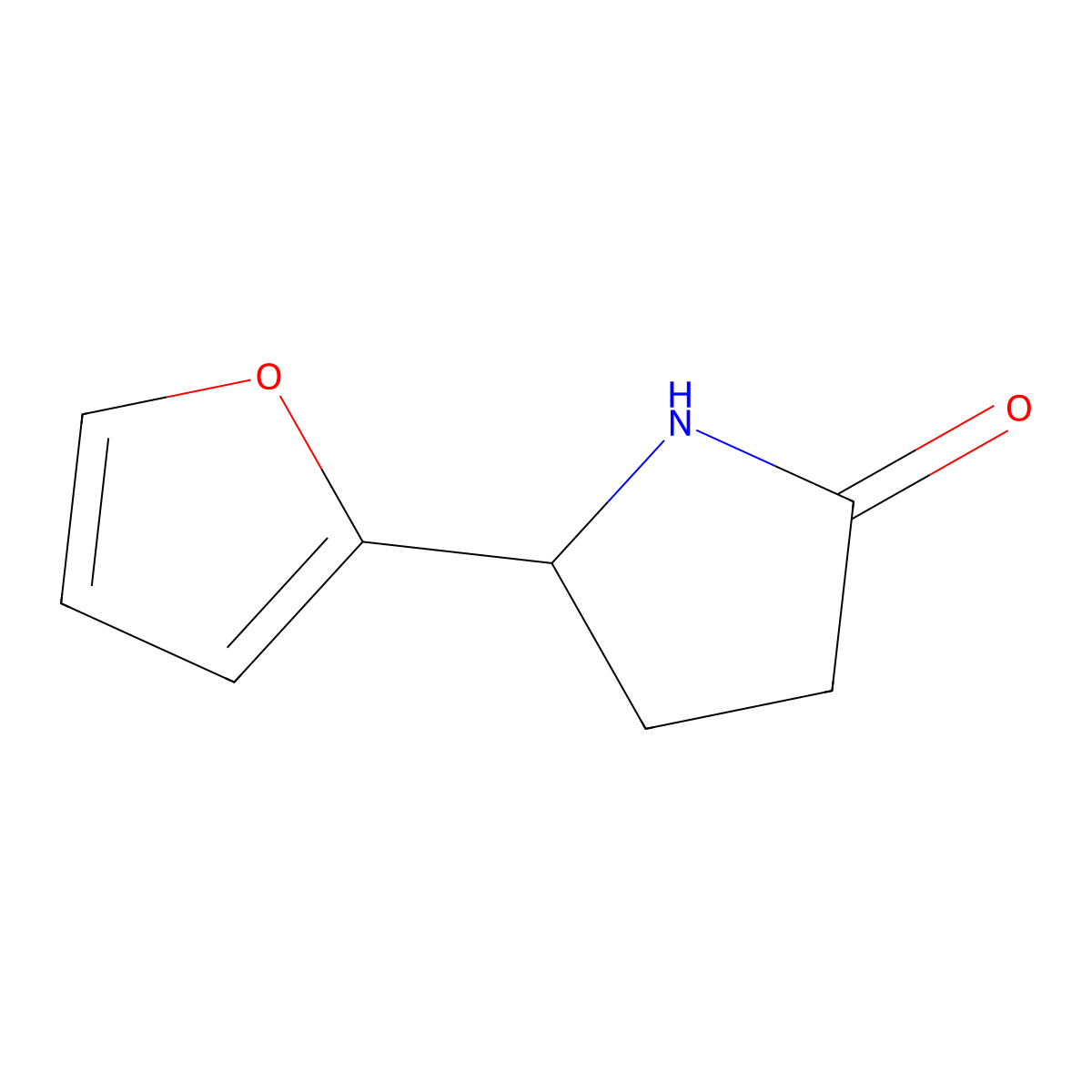 5-(Furan-2-yl)pyrrolidin-2-one molecular structure, CAS 25097-96-5
