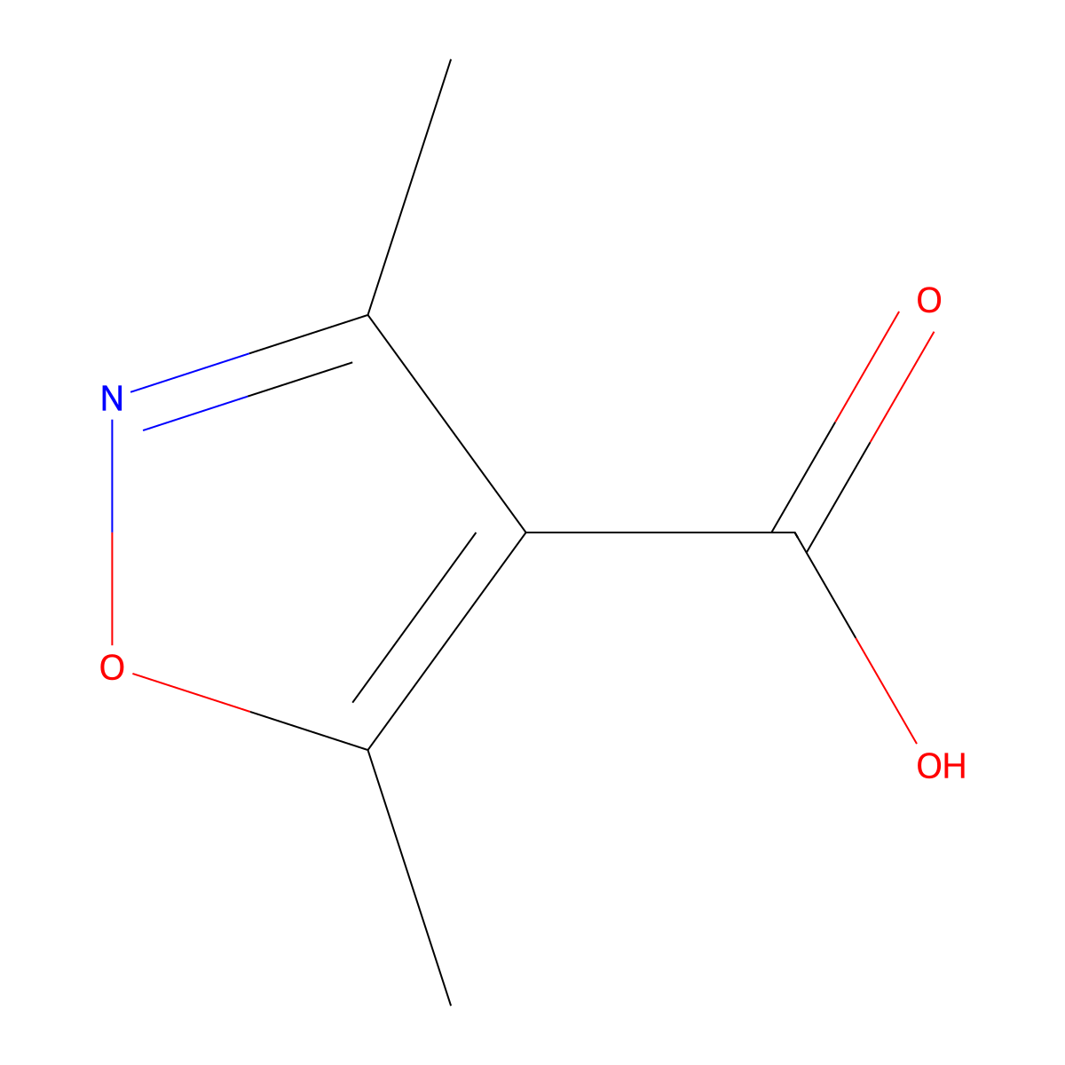 3,5-Dimethylisoxazole-4-carboxylic acid molecular structure, CAS 2510-36-3