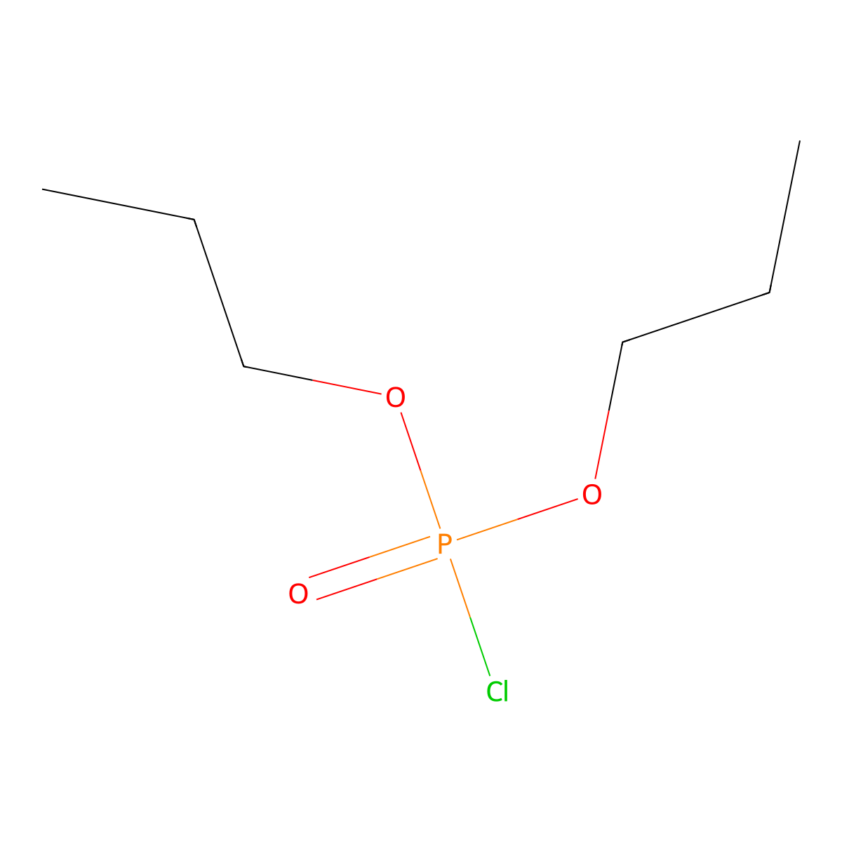 Dipropyl chlorophosphate molecular structure, CAS 2510-89-6