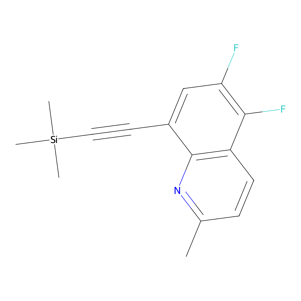 5,6-Difluoro-2-methyl-8-((trimethylsilyl)ethynyl)quinoline molecular structure, CAS 2510050-11-8