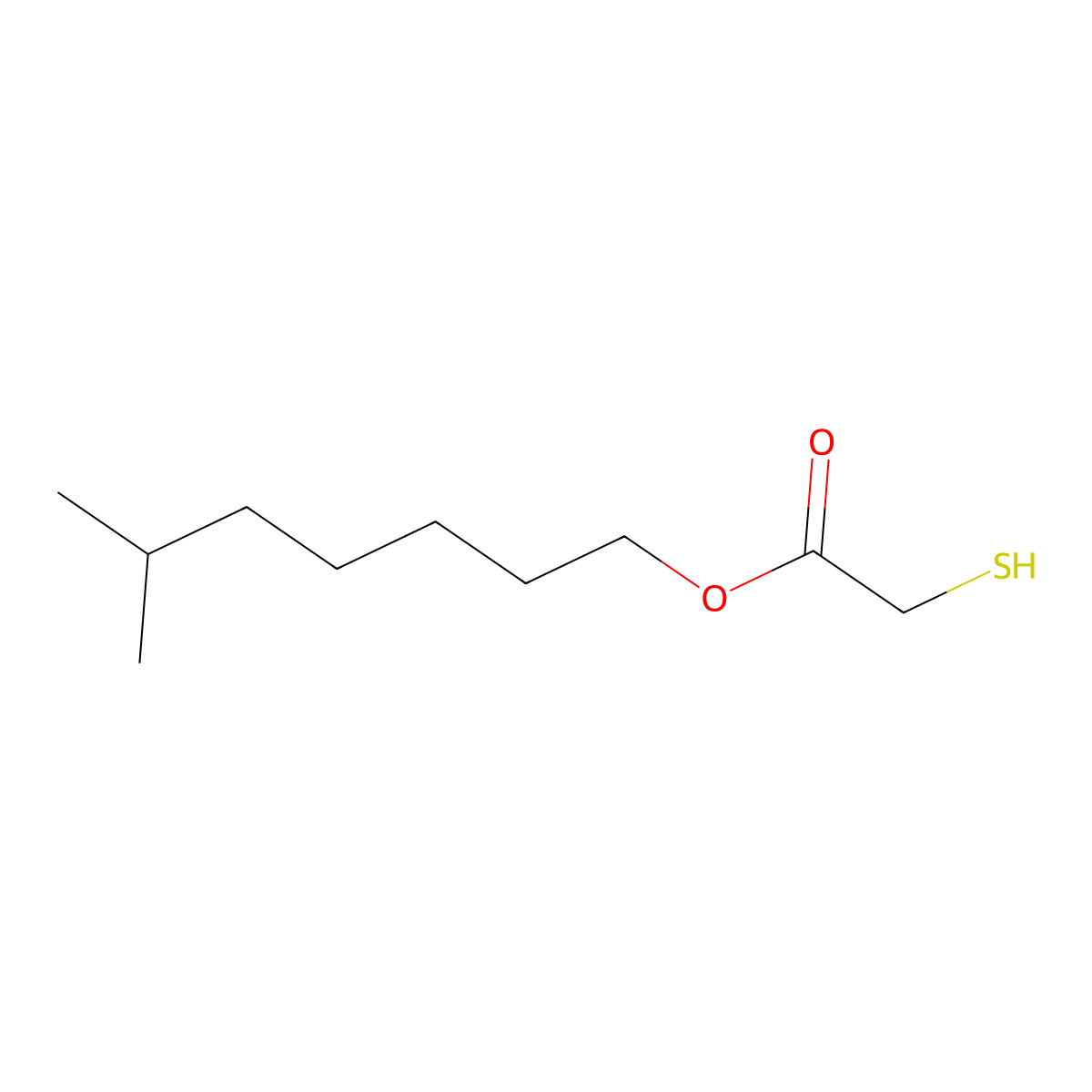 Isooctyl Thioglycolate molecular structure, CAS 25103-09-7