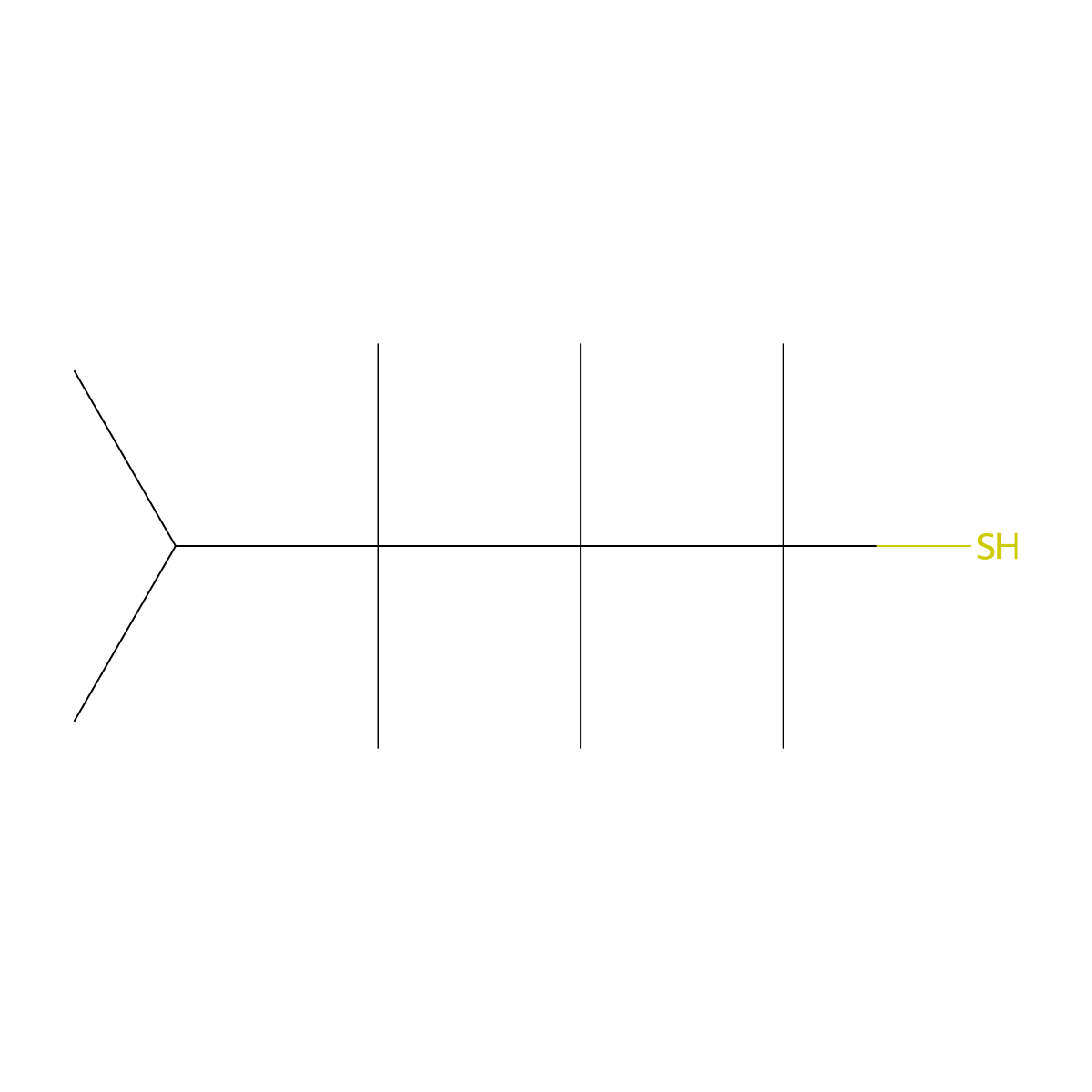 Tert-dodecanethiol molecular structure, CAS 25103-58-6