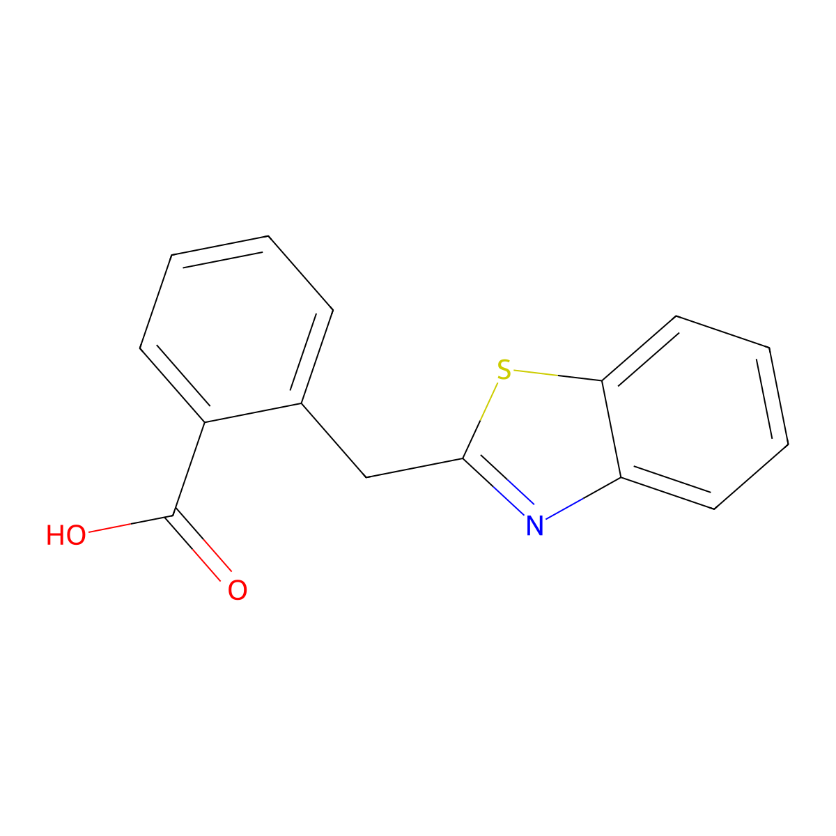 2-(1,3-Benzothiazol-2-ylmethyl)benzoic acid molecular structure, CAS 25108-21-8