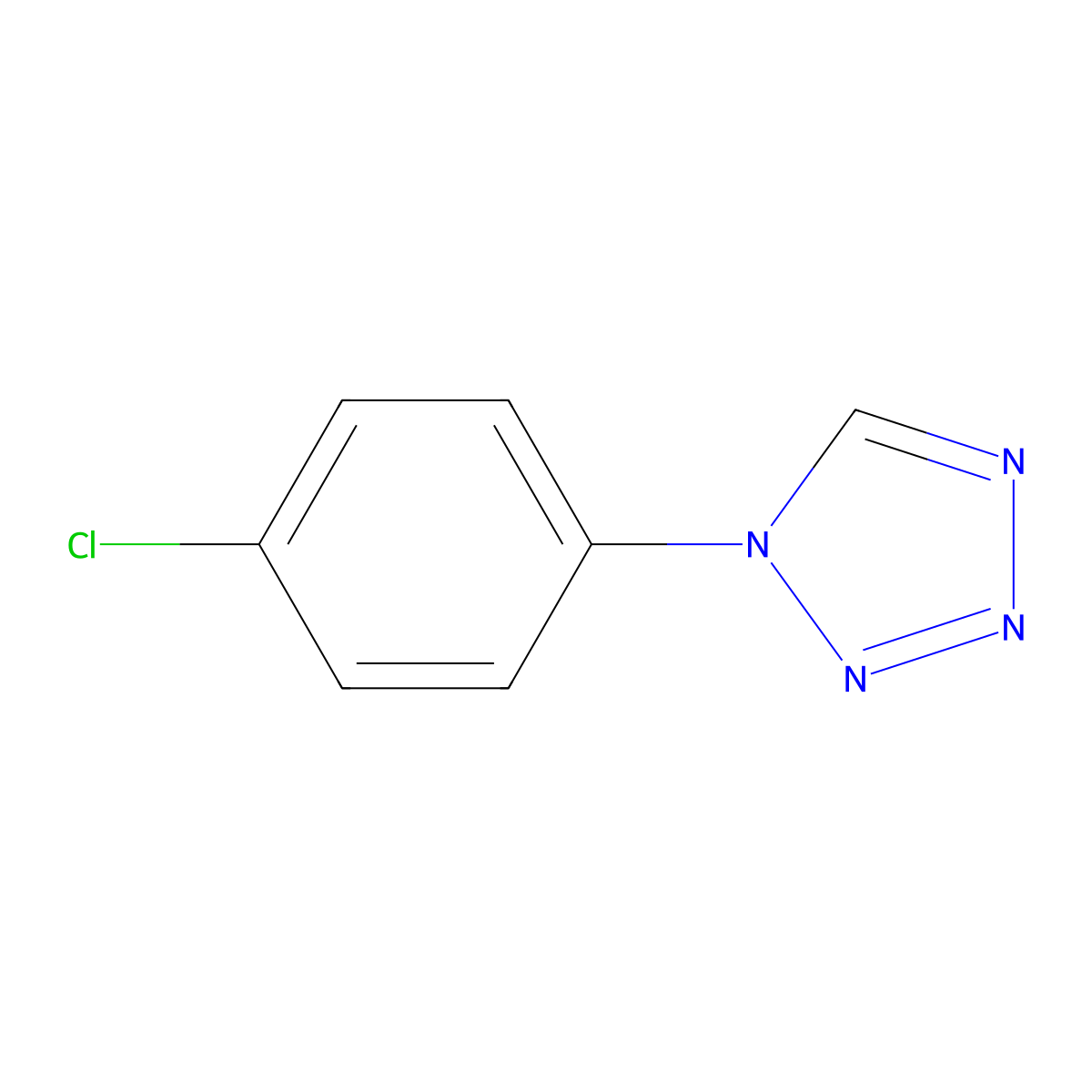 1-(4-chlorophenyl)-1H-tetrazole molecular structure, CAS 25108-32-1