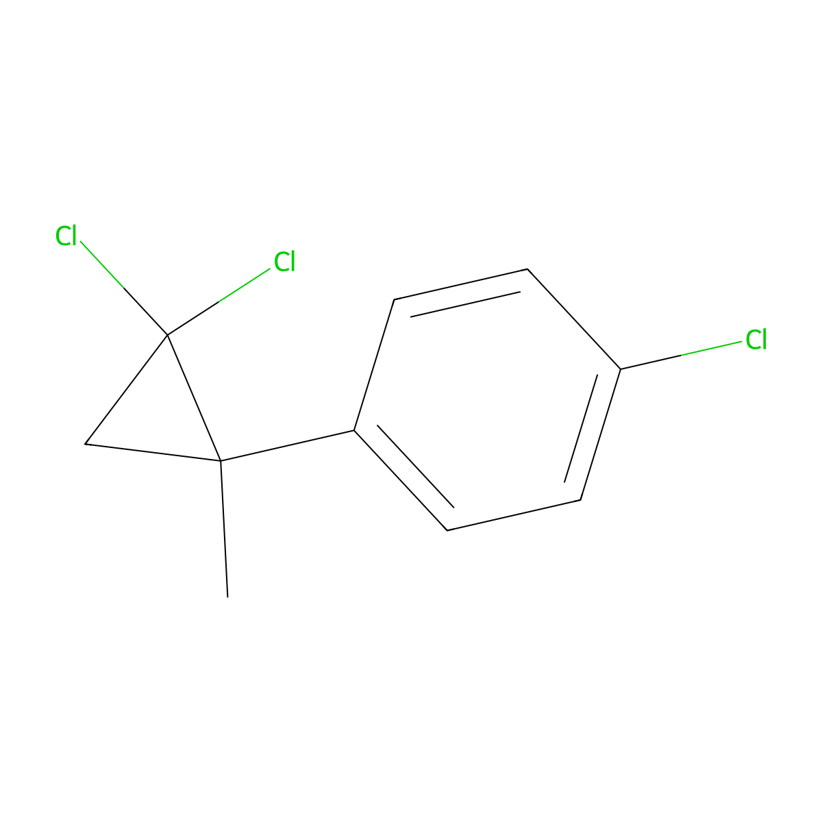 1-Chloro-4-(2,2-dichloro-1-methylcyclopropyl)benzene molecular structure, CAS 25108-69-4