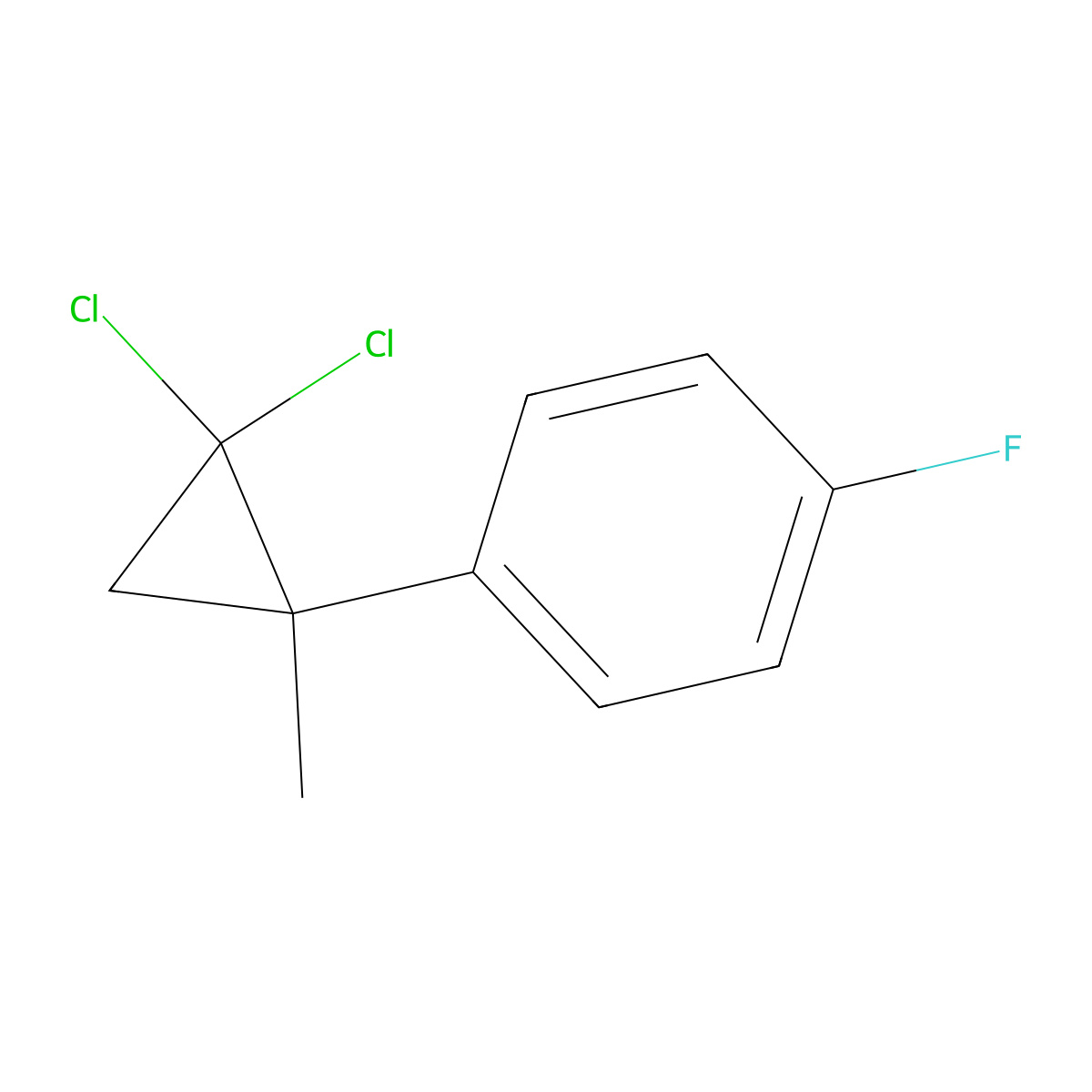 1-(2,2-Dichloro-1-methylcyclopropyl)-4-fluorobenzene molecular structure, CAS 25108-73-0