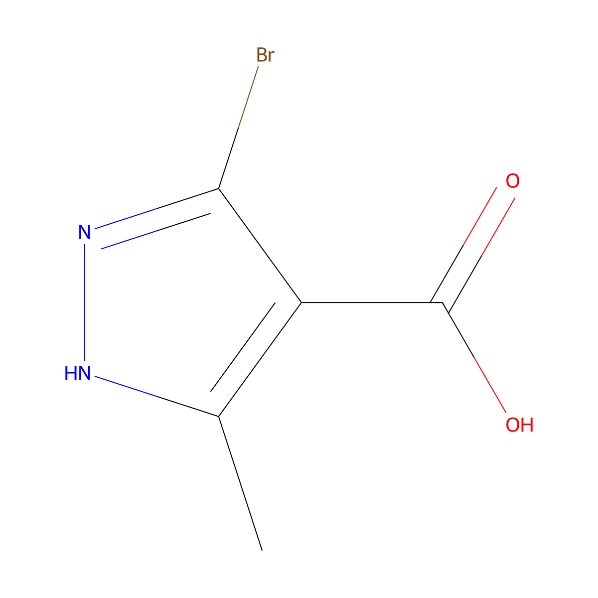 5-bromo-3-methyl-1H-pyrazole-4-carboxylic acid molecular structure, CAS 2510868-43-4
