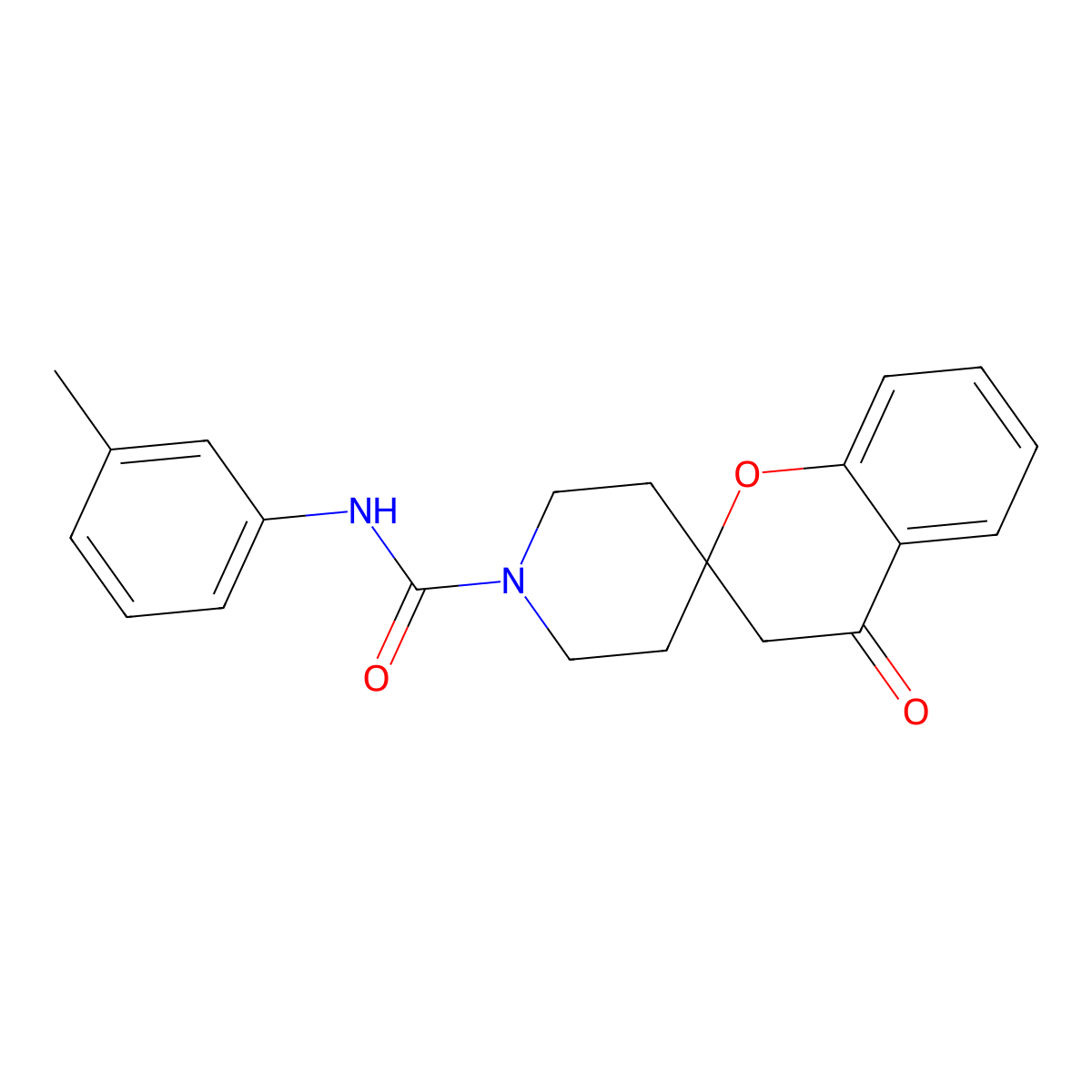 4-oxo-N-(m-tolyl)spiro[chroman-2,4'-piperidine]-1'-carboxamide molecular structure, CAS 251088-10-5