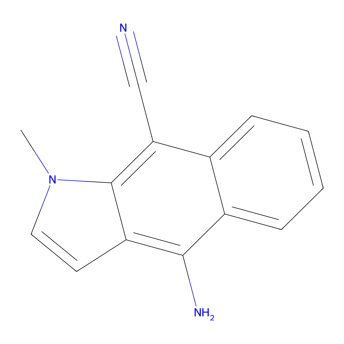 4-amino-1-methyl-1H-benzo[f]indole-9-carbonitrile molecular structure, CAS 251096-50-1
