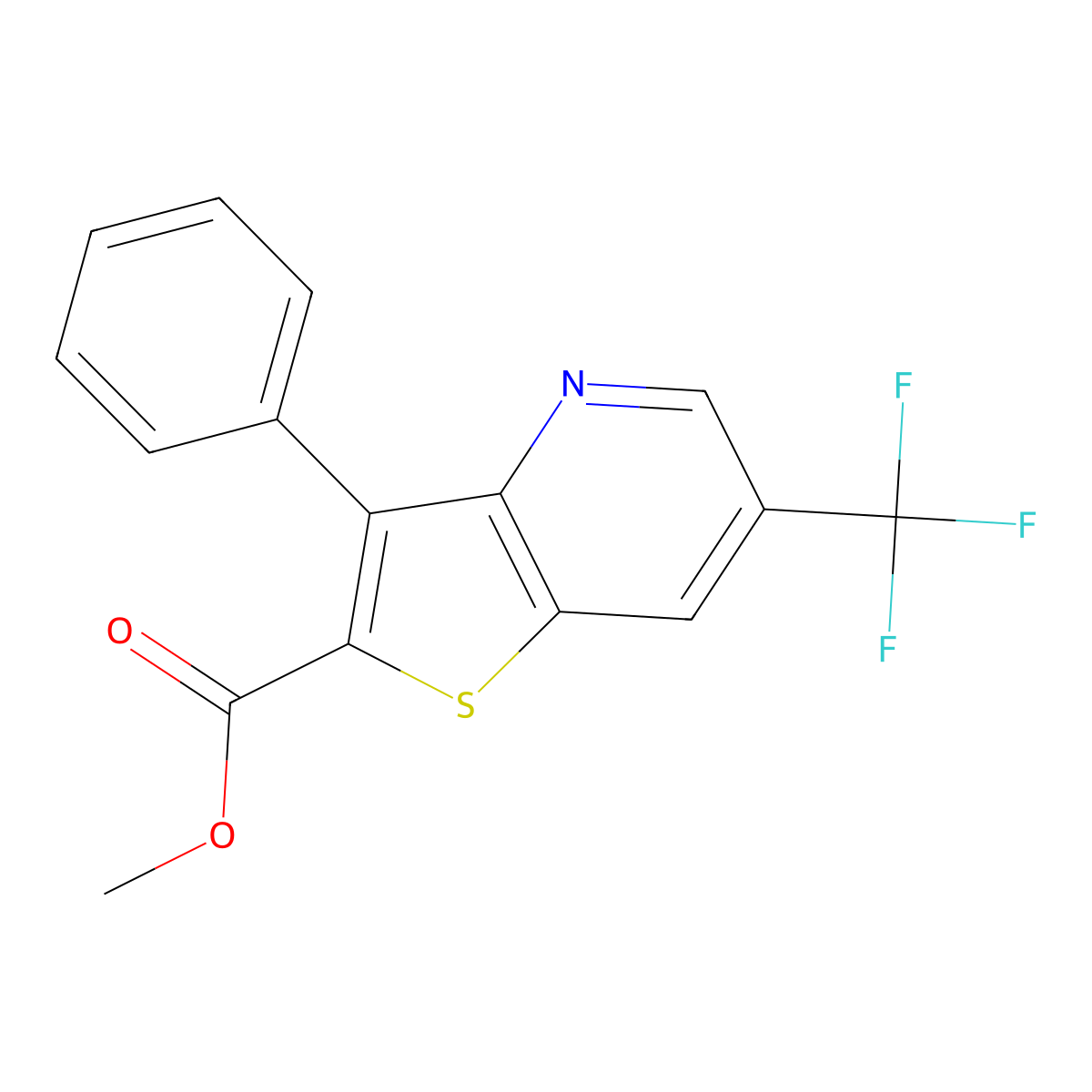 Methyl 3-phenyl-6-(trifluoromethyl)thieno[3,2-b]pyridine-2-carboxylate molecular structure, CAS 251096-53-4