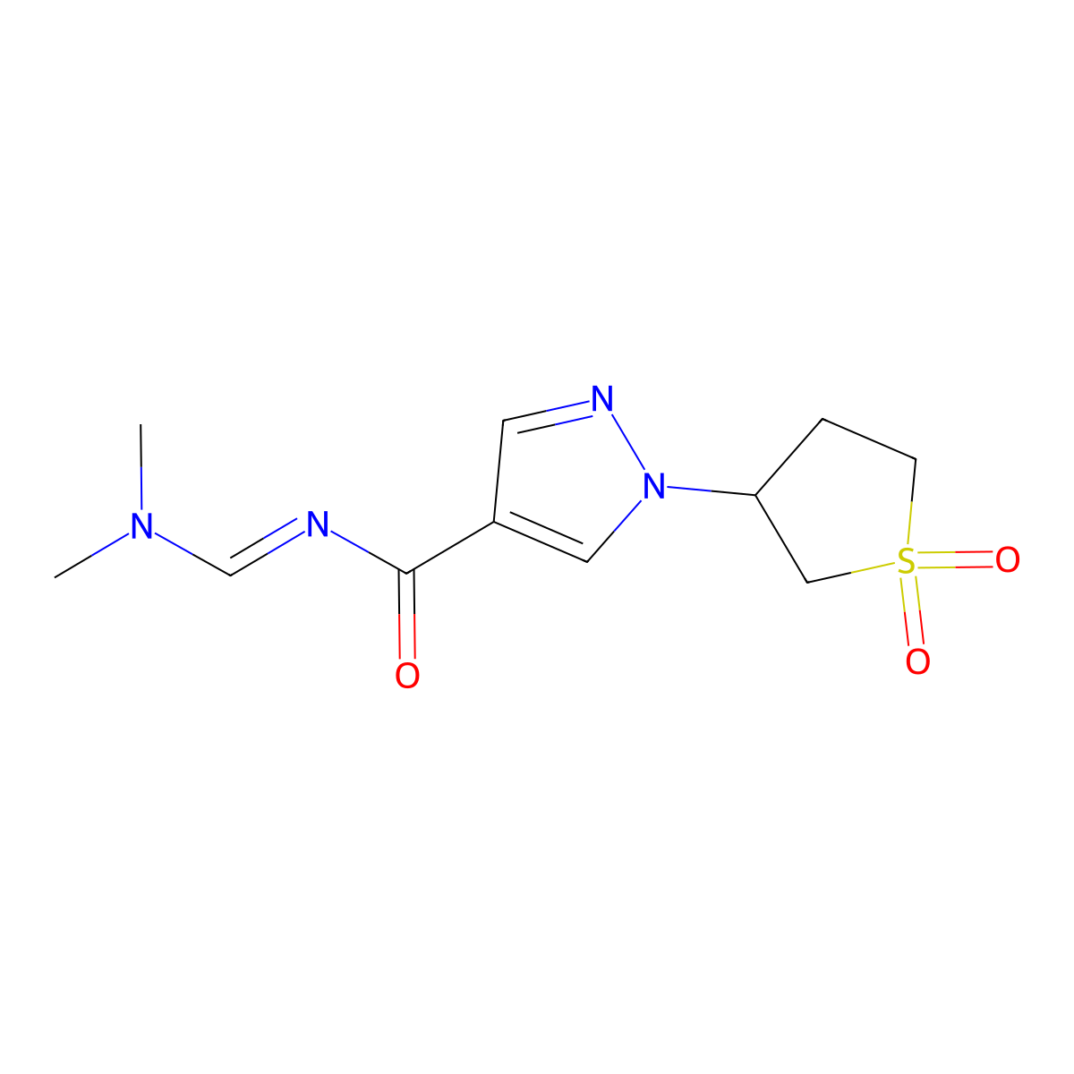 N-[(dimethylamino)methylene]-1-(1,1-dioxotetrahydro-1H-1lambda~6~-thiophen-3-yl)-1H-pyrazole-4-carboxamide molecular structure, CAS 251096-54-5