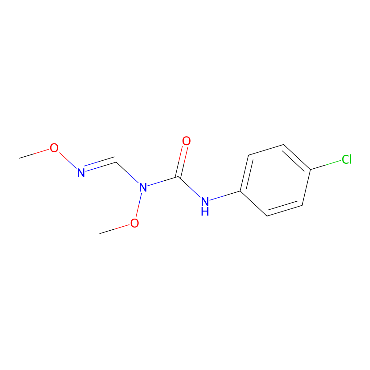 N'-(4-chlorophenyl)-N-methoxy-N-[(methoxyimino)methyl]urea molecular structure, CAS 251096-55-6