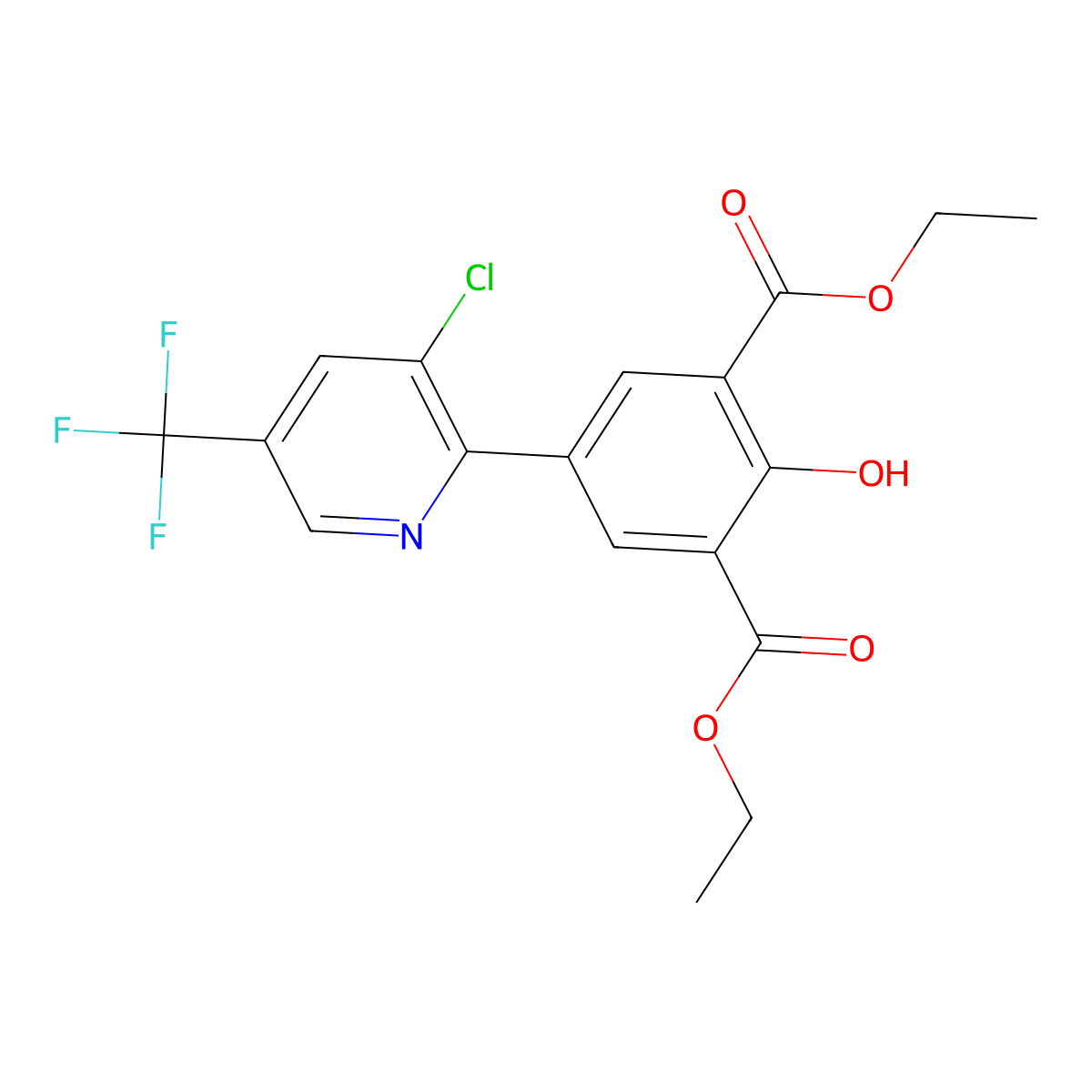 Diethyl 5-[3-chloro-5-(trifluoromethyl)-2-pyridinyl]-2-hydroxyisophthalate molecular structure, CAS 251096-62-5