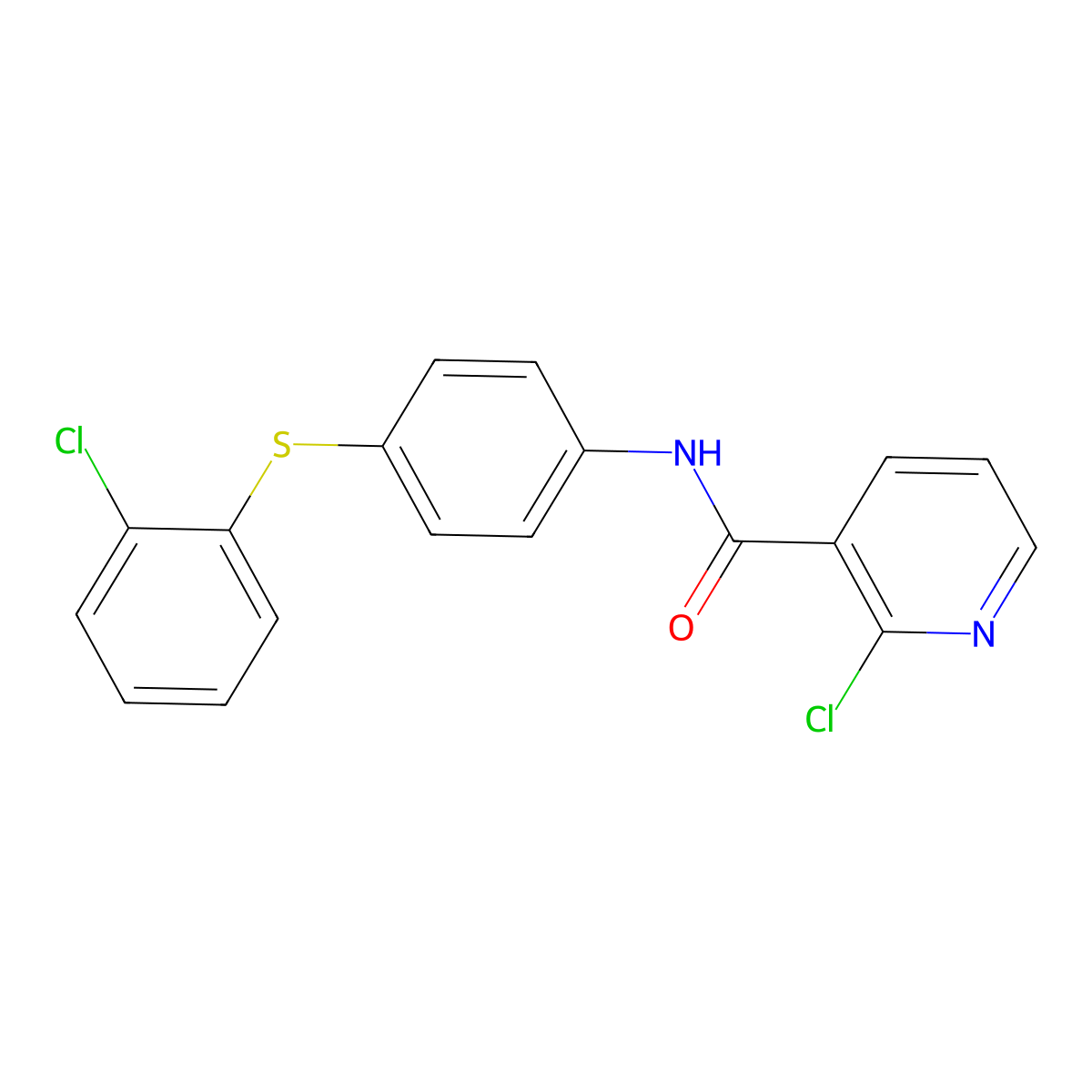 2-chloro-N-{4-[(2-chlorophenyl)sulfanyl]phenyl}nicotinamide molecular structure, CAS 251096-71-6