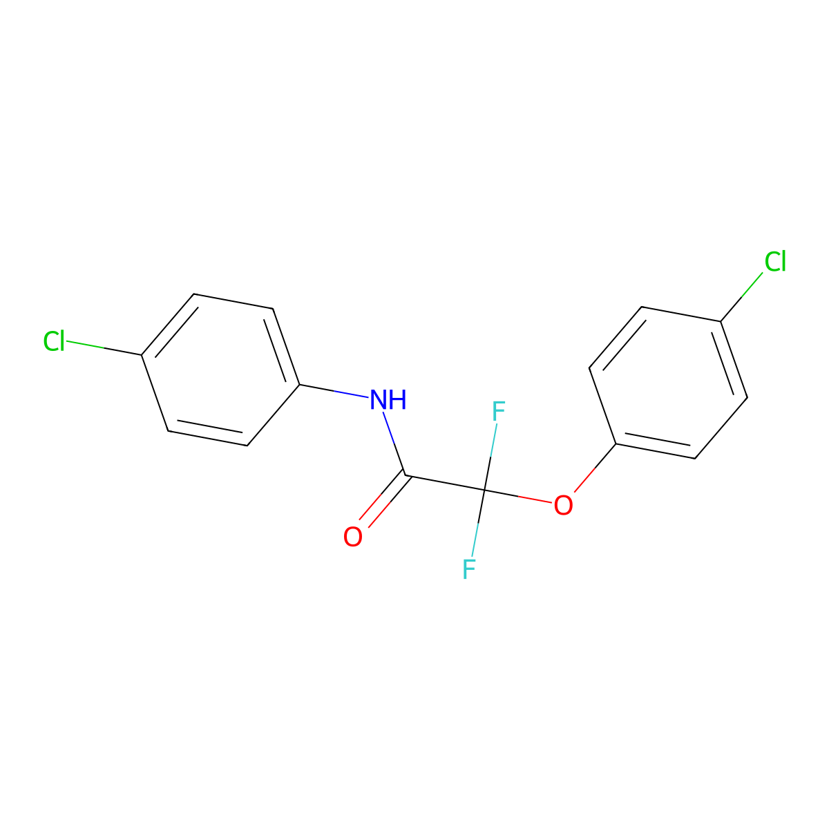 2-(4-chlorophenoxy)-N-(4-chlorophenyl)-2,2-difluoroacetamide molecular structure, CAS 251096-74-9