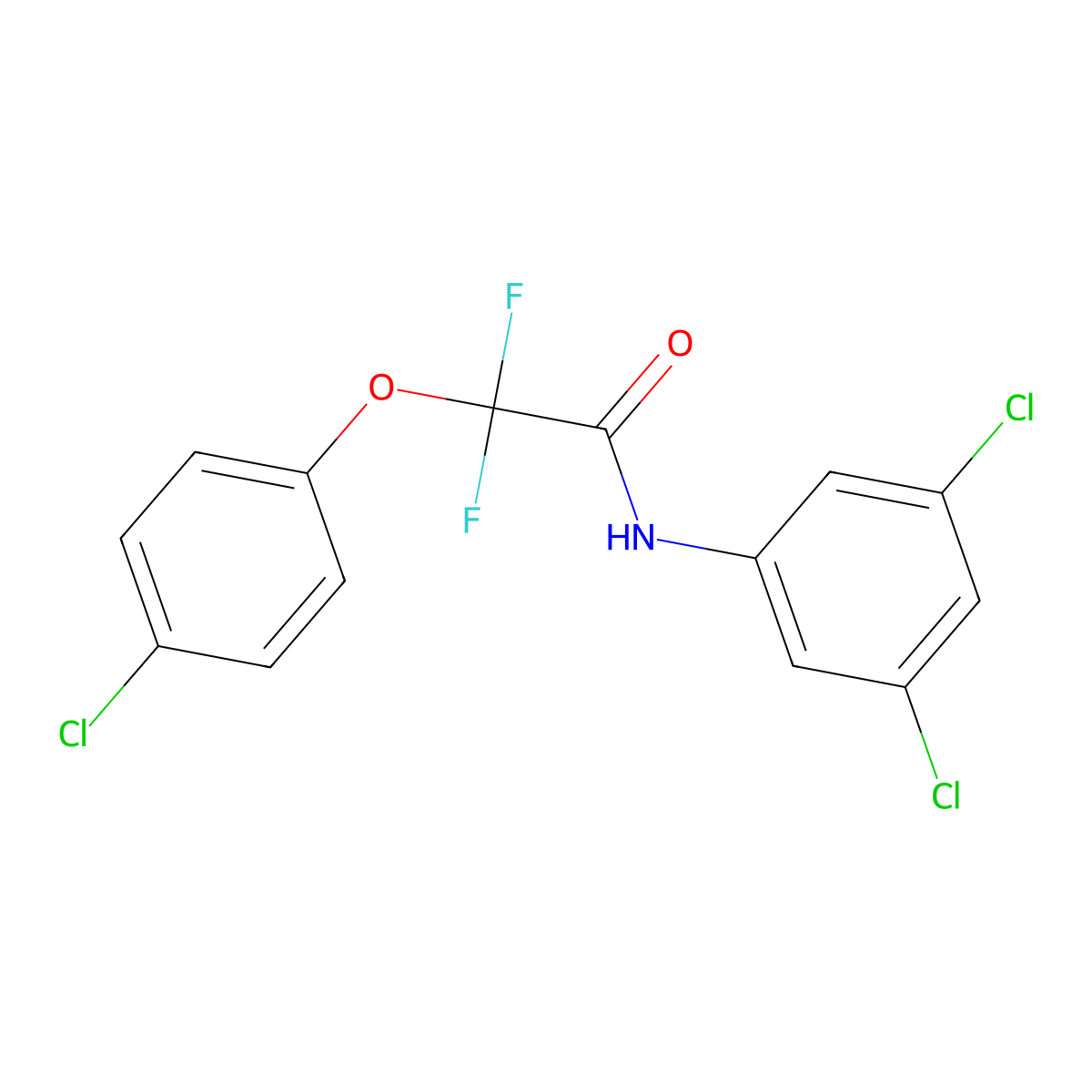 2-(4-chlorophenoxy)-N-(3,5-dichlorophenyl)-2,2-difluoroacetamide molecular structure, CAS 251096-75-0